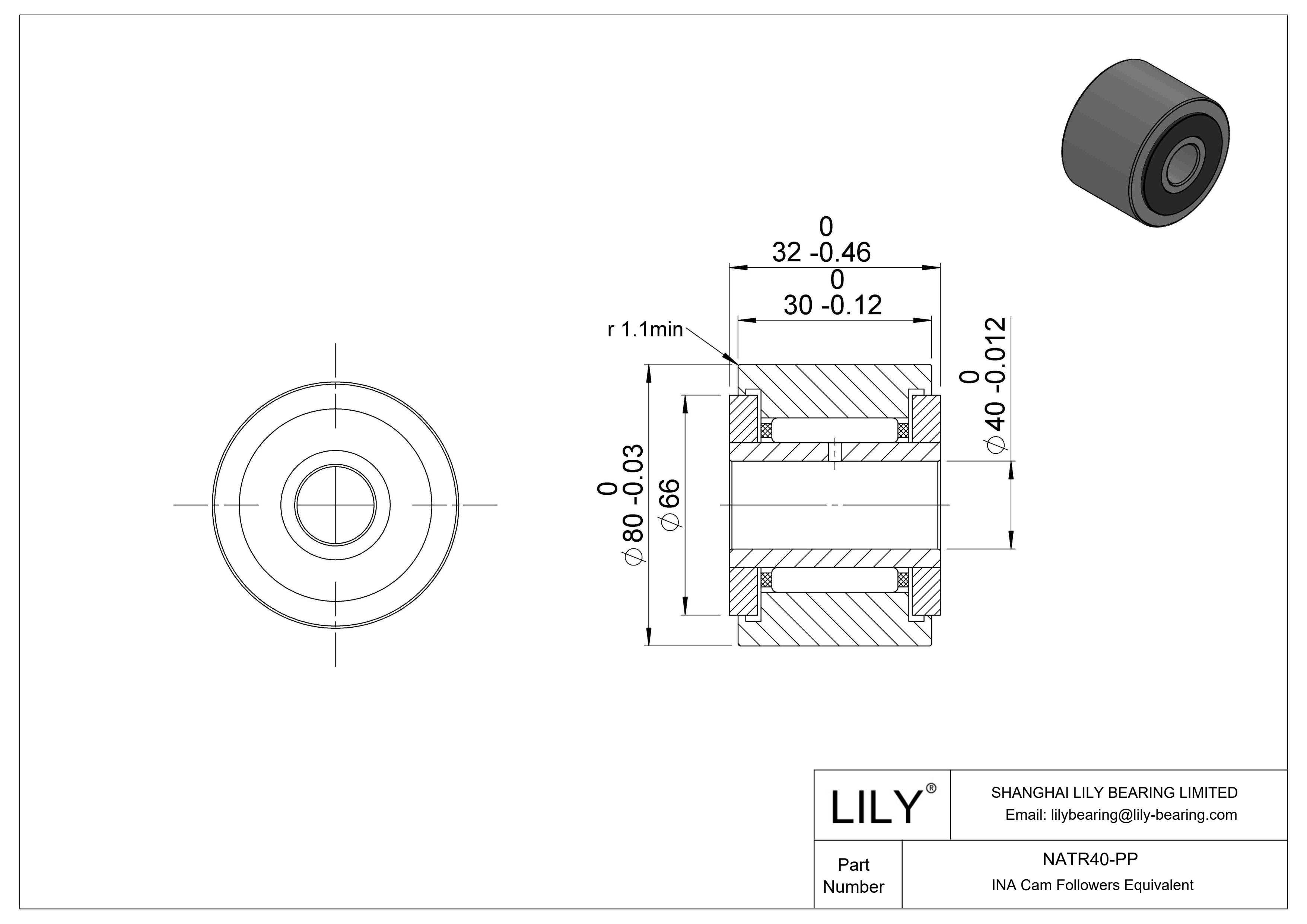 NATR40-PP Yugo seguidor de leva cad drawing