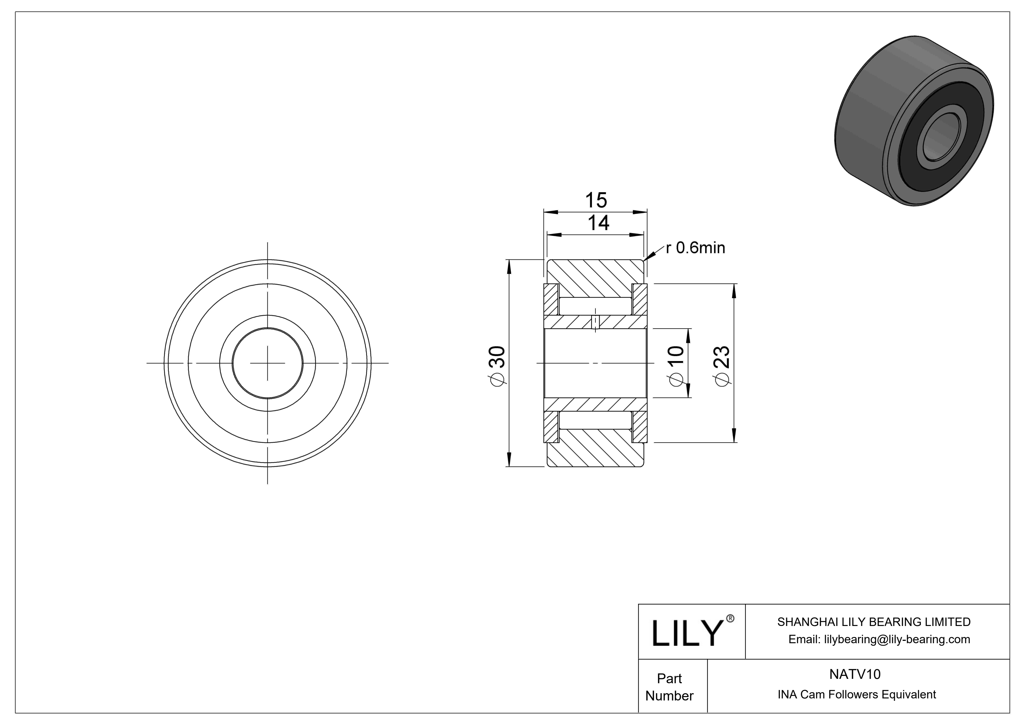 NATV10 Yugo seguidor de leva cad drawing