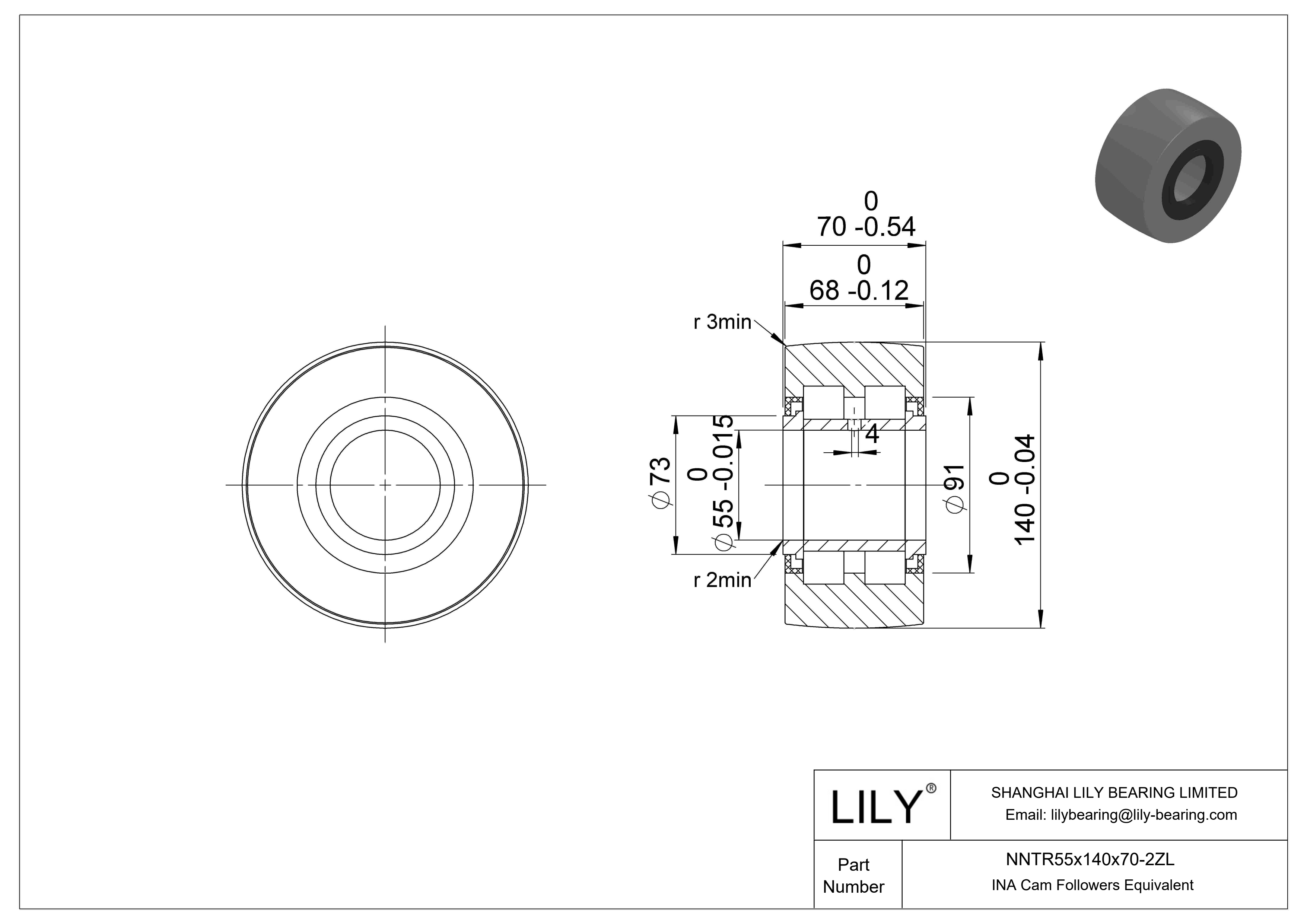 NNTR55x140x70-2ZL Yugo seguidor de leva cad drawing