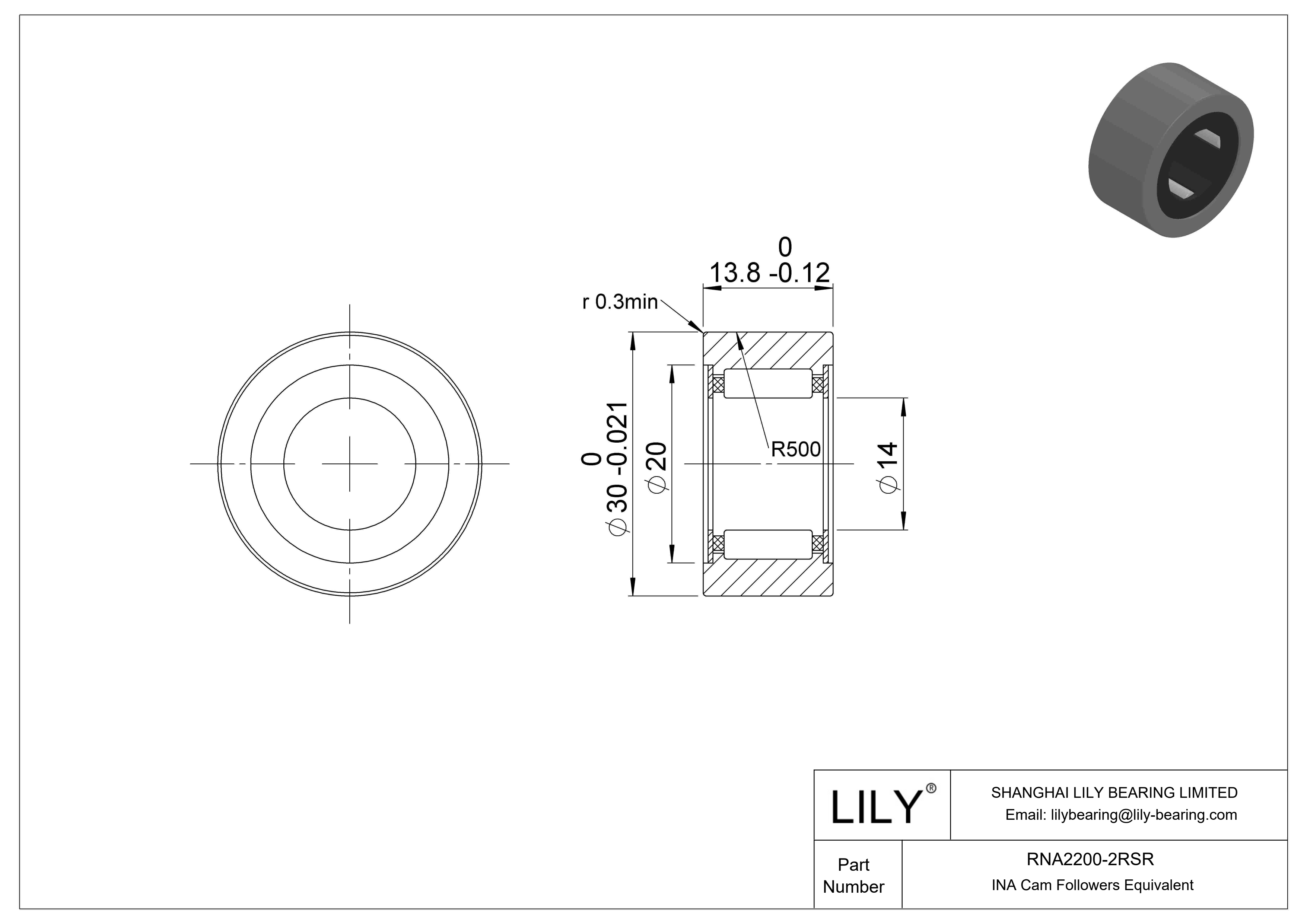 RNA2200-2RSR 轭凸轮从动件 cad drawing