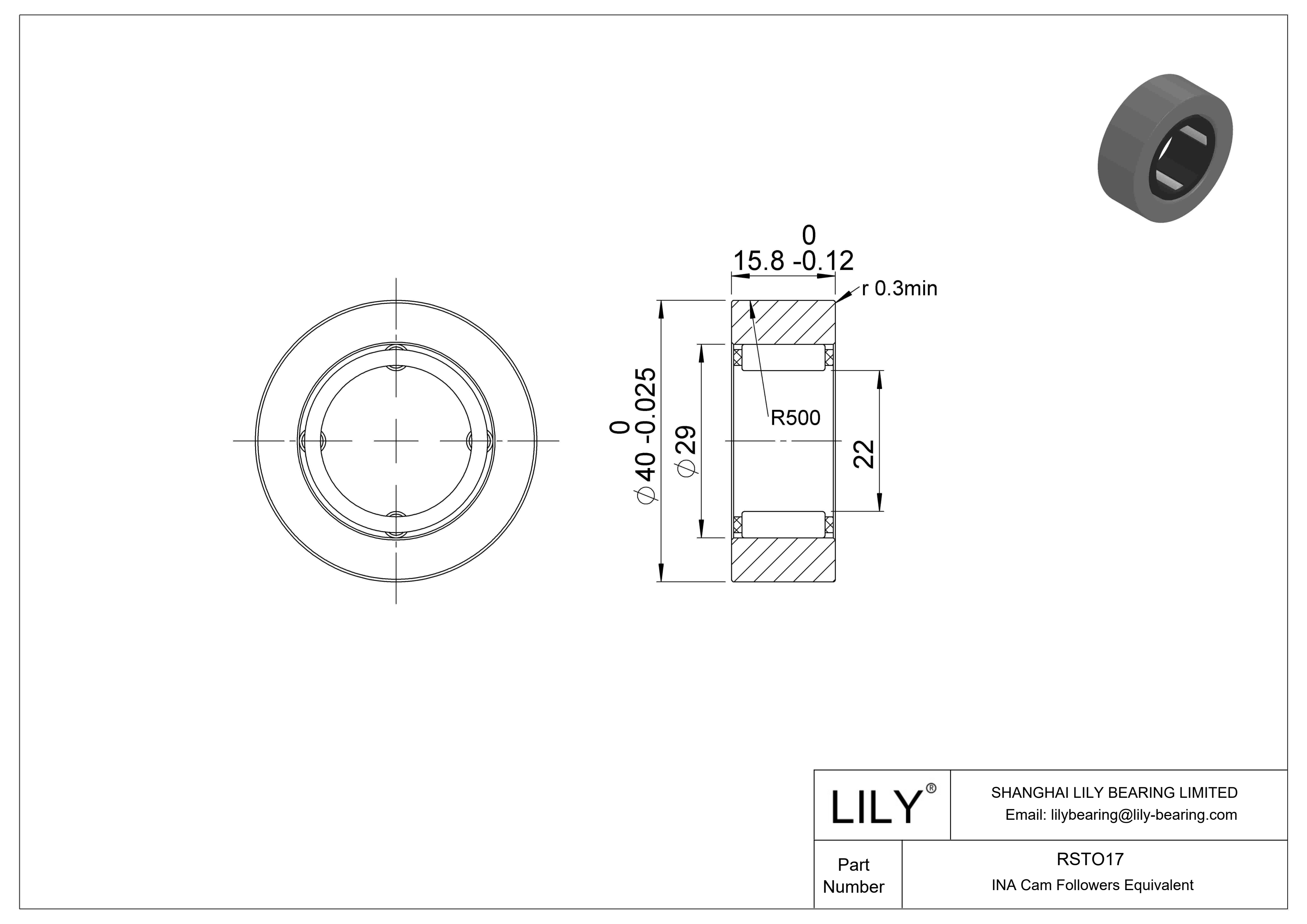 RSTO17 Yugo seguidor de leva cad drawing