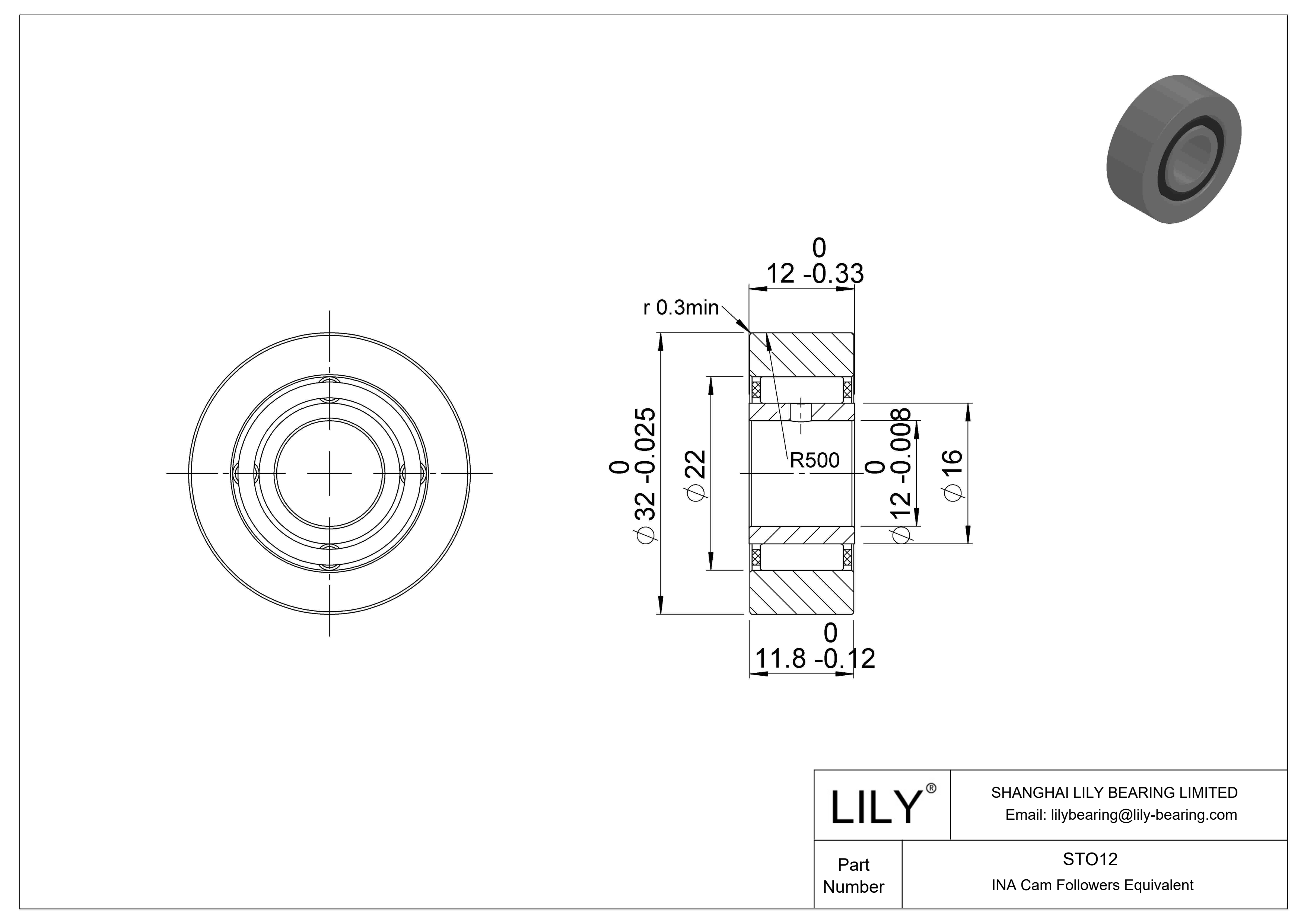 STO12 Yugo seguidor de leva cad drawing