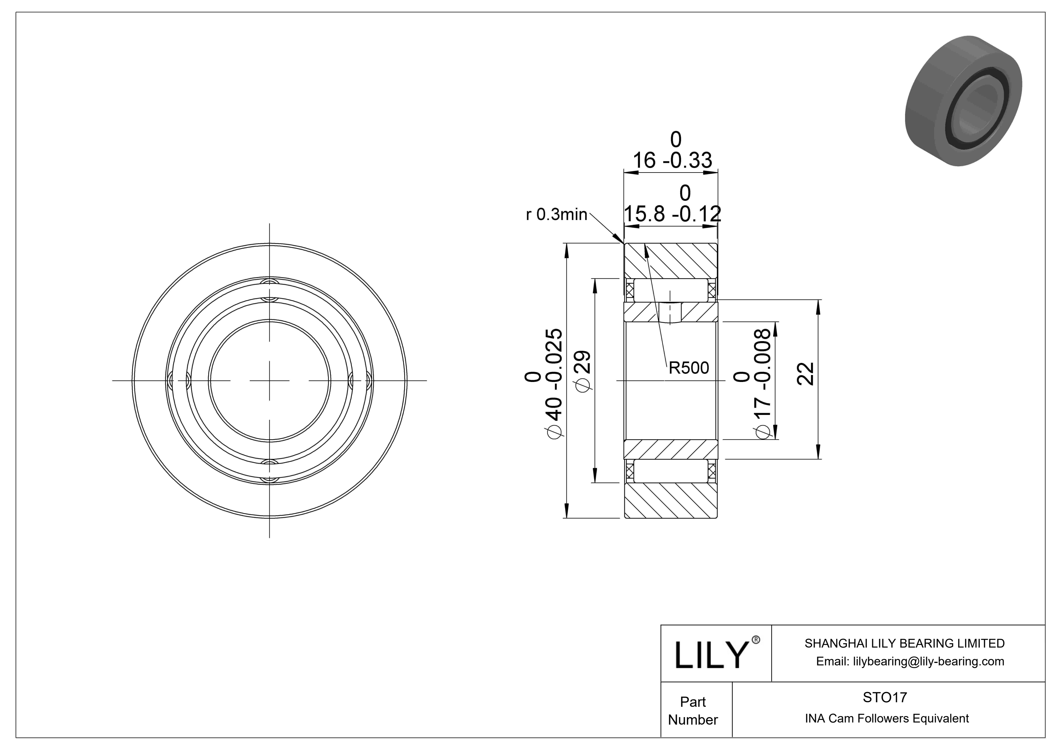 STO17 Yoke Type Track Rollers cad drawing