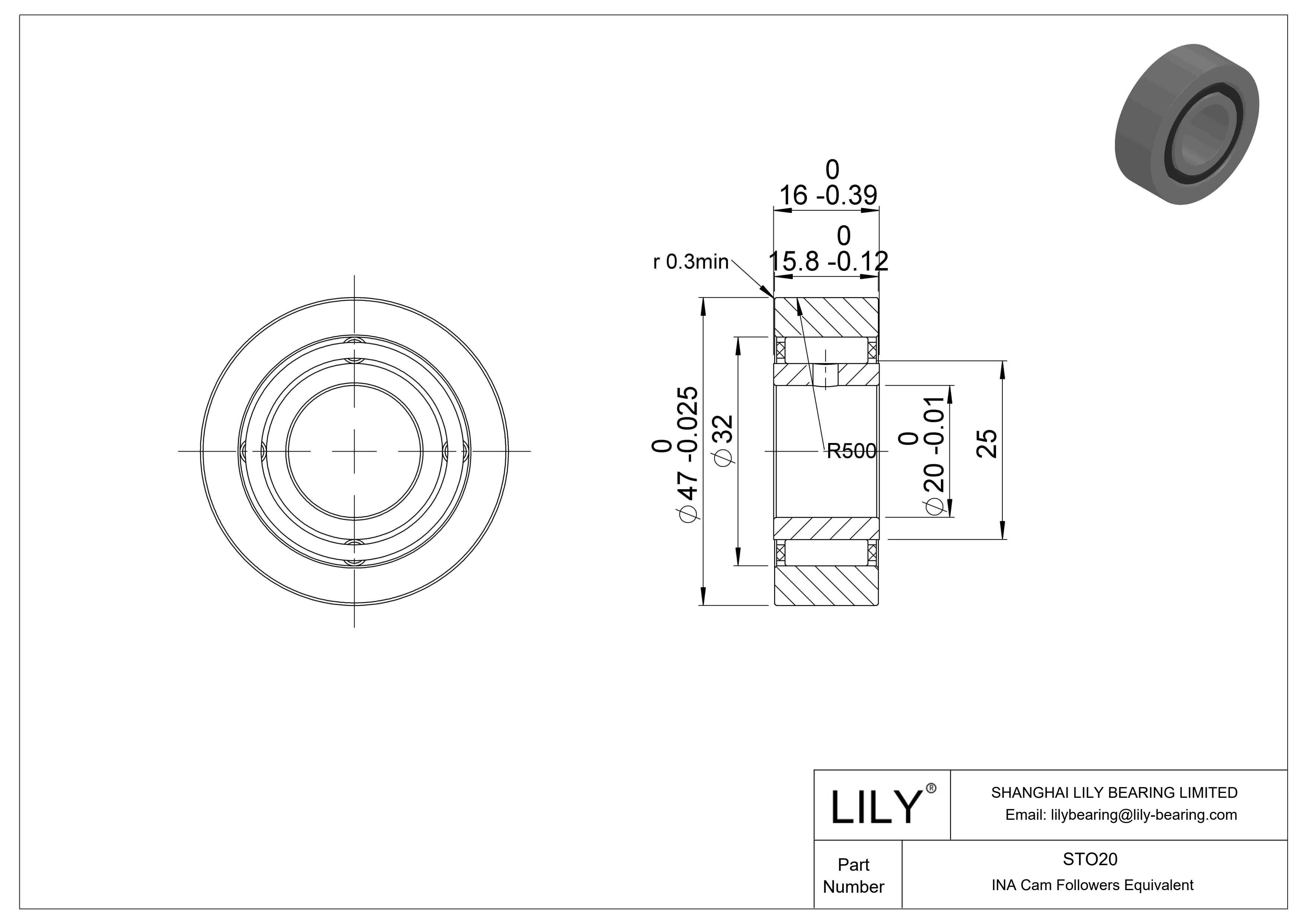 STO20 Yugo seguidor de leva cad drawing