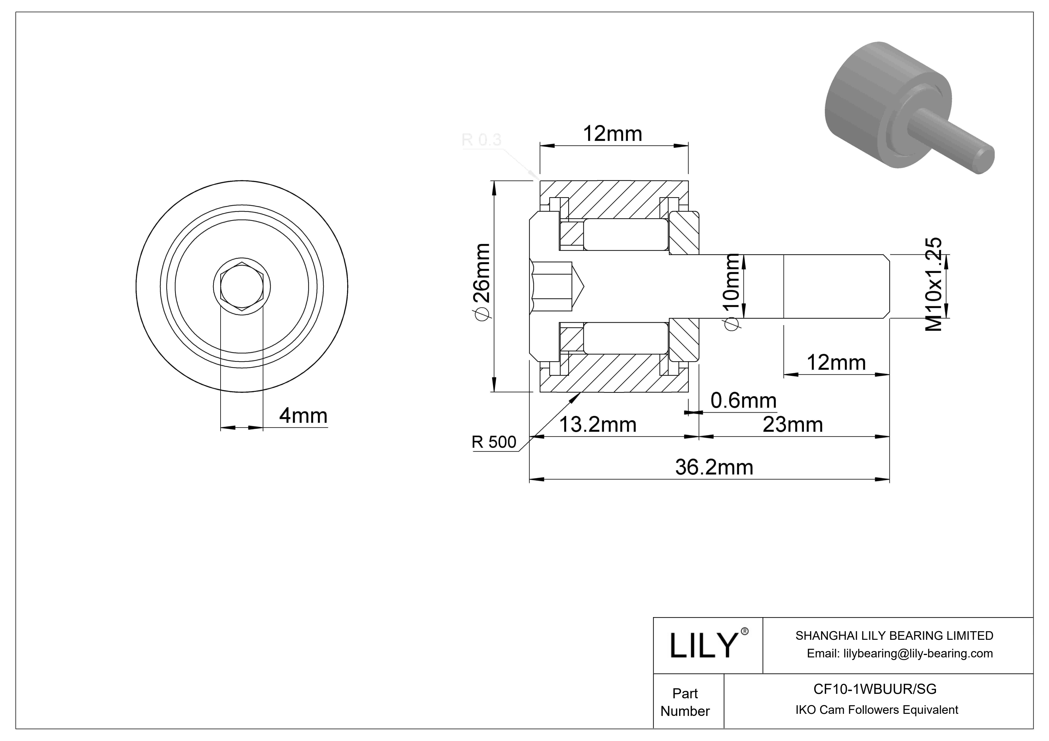 CF10-1WBUUR/SG Seguidores de levas especiales cad drawing