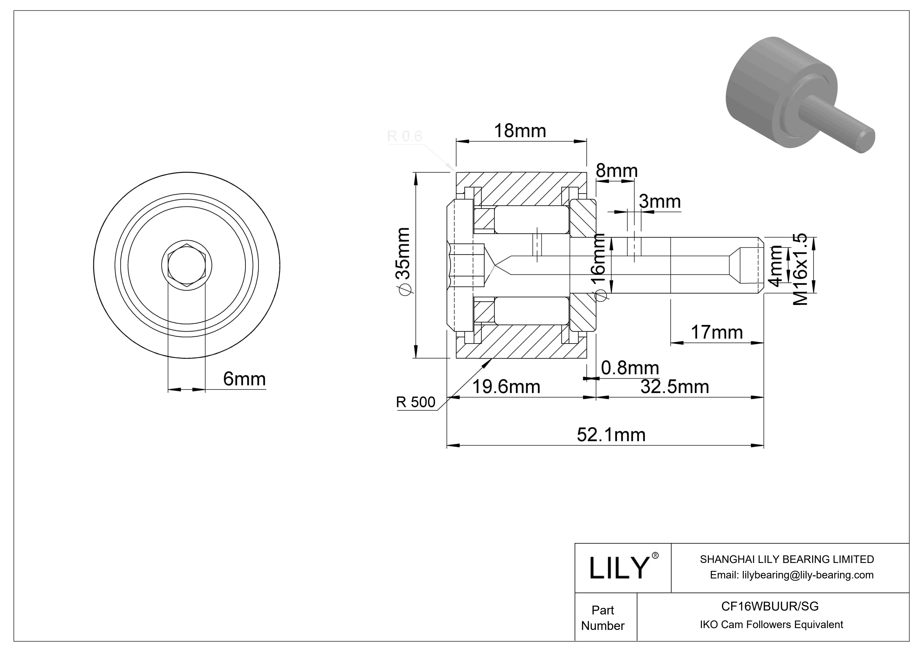 CF16WBUUR/SG Seguidores de levas especiales cad drawing