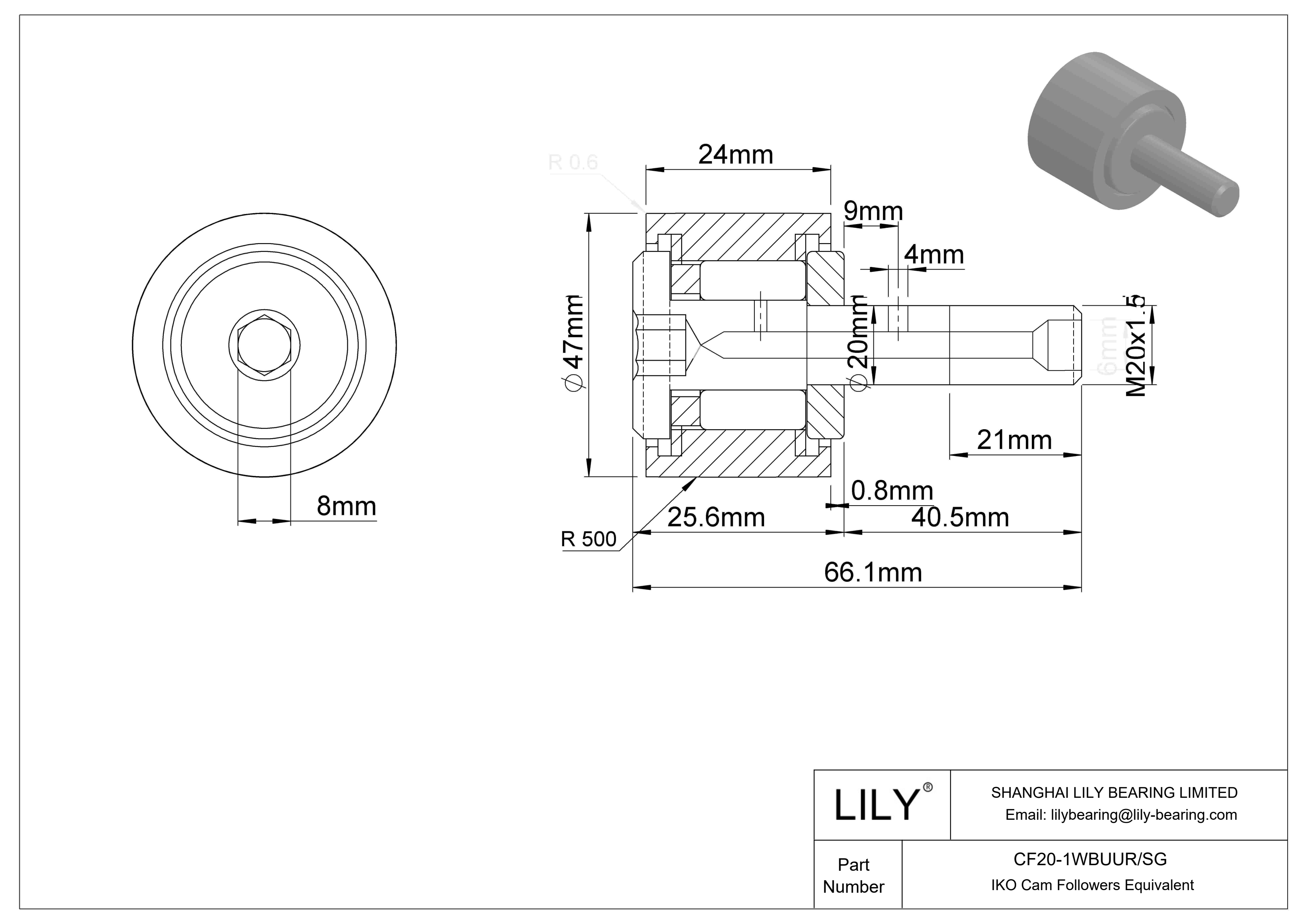 CF20-1WBUUR/SG Seguidores de levas especiales cad drawing