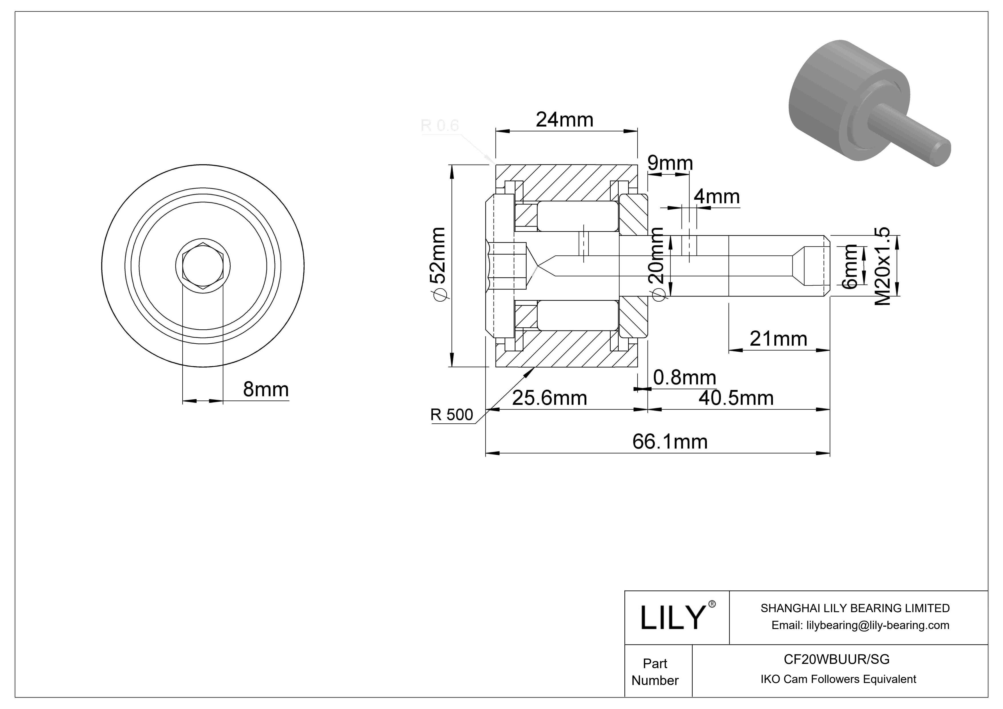 CF20WBUUR/SG Seguidores de levas especiales cad drawing