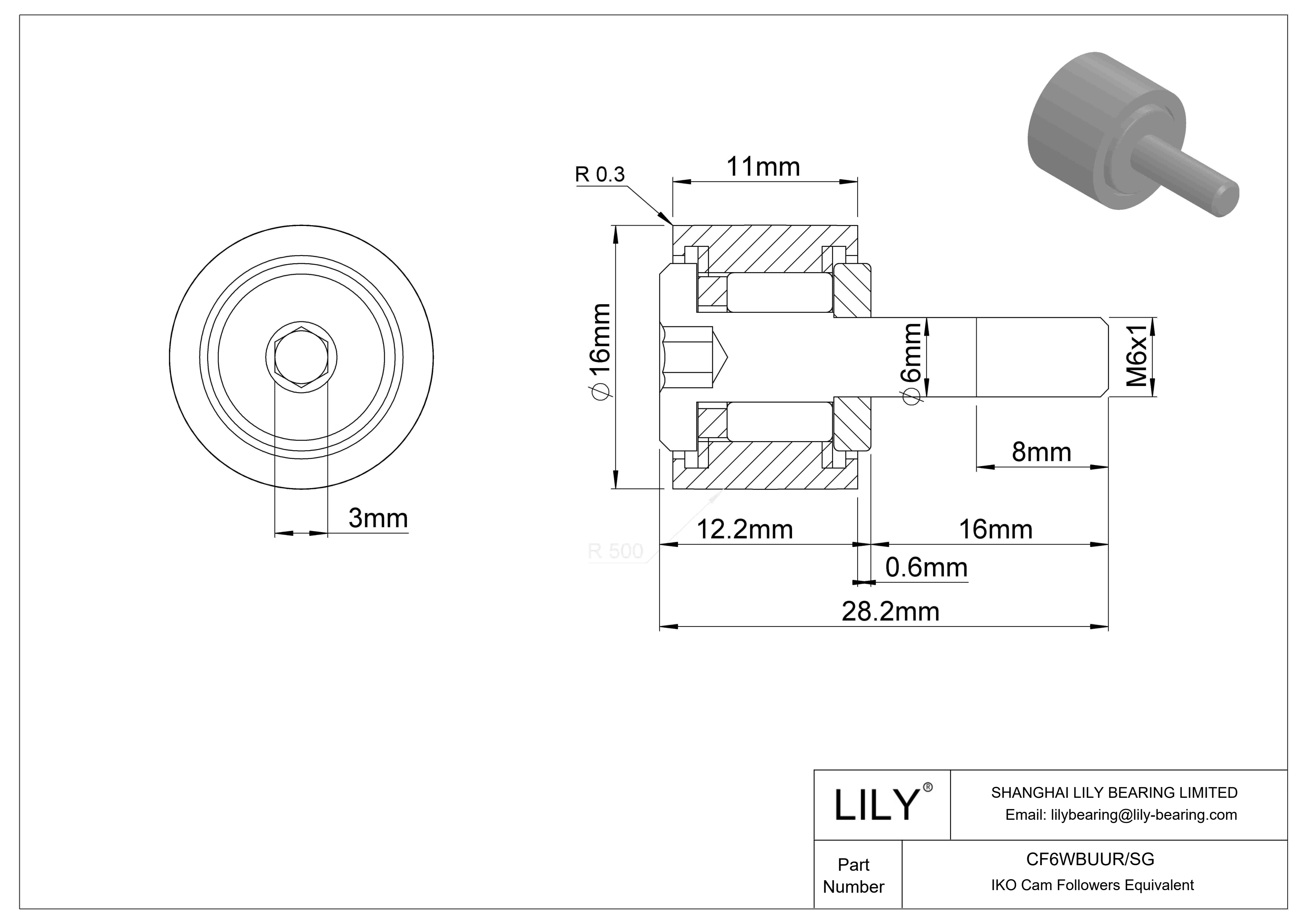 CF6WBUUR/SG 特殊凸轮从动件 cad drawing