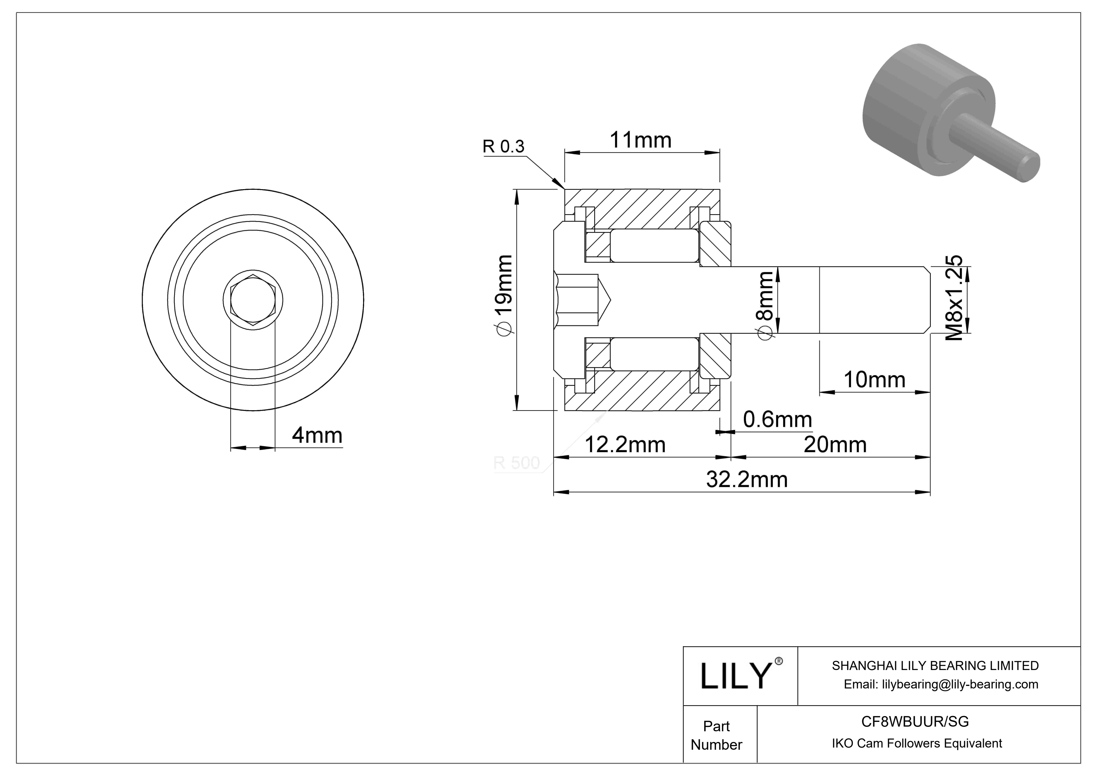 CF8WBUUR/SG 特殊凸轮从动件 cad drawing