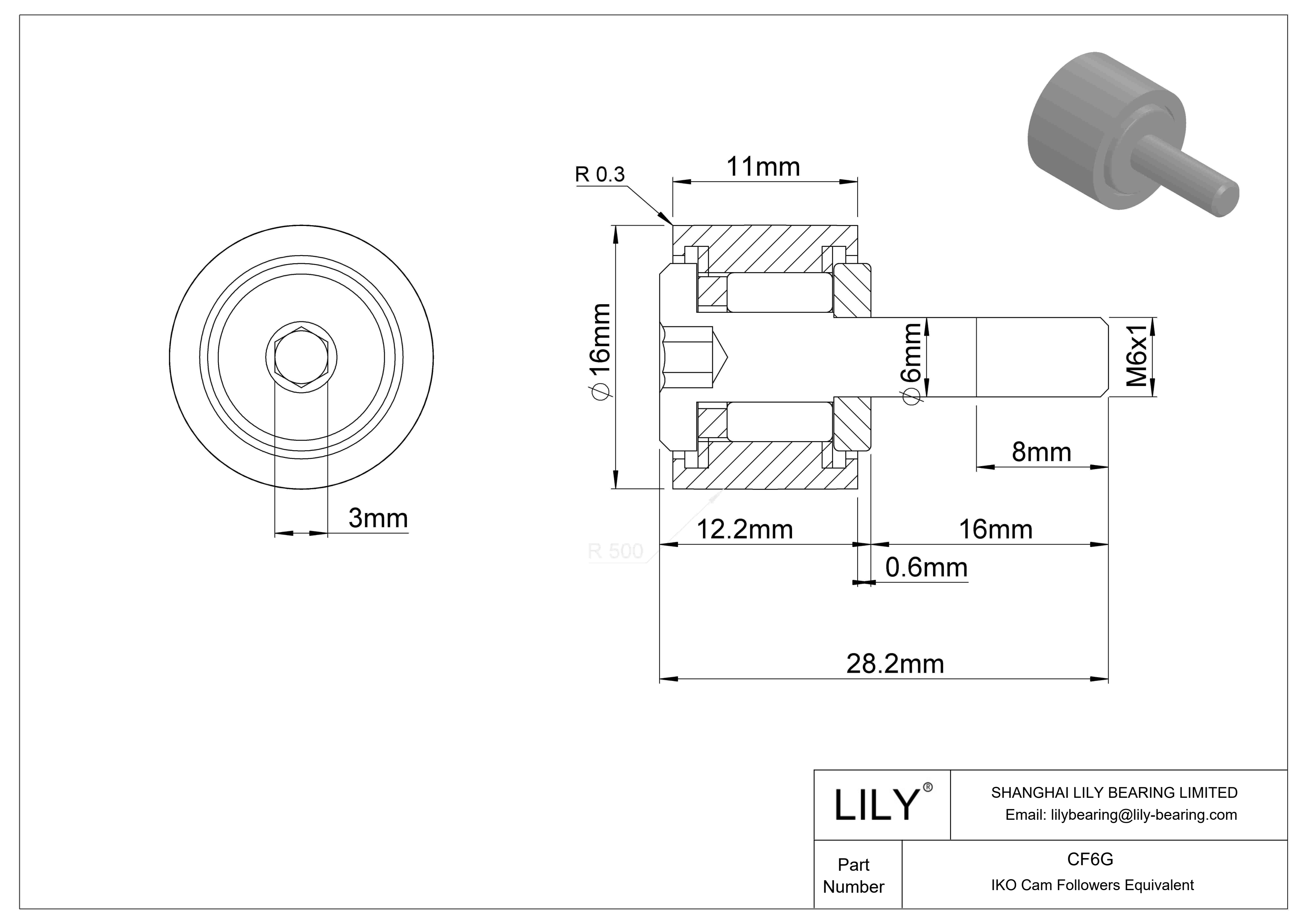 CF6G 螺柱凸轮从动件 cad drawing