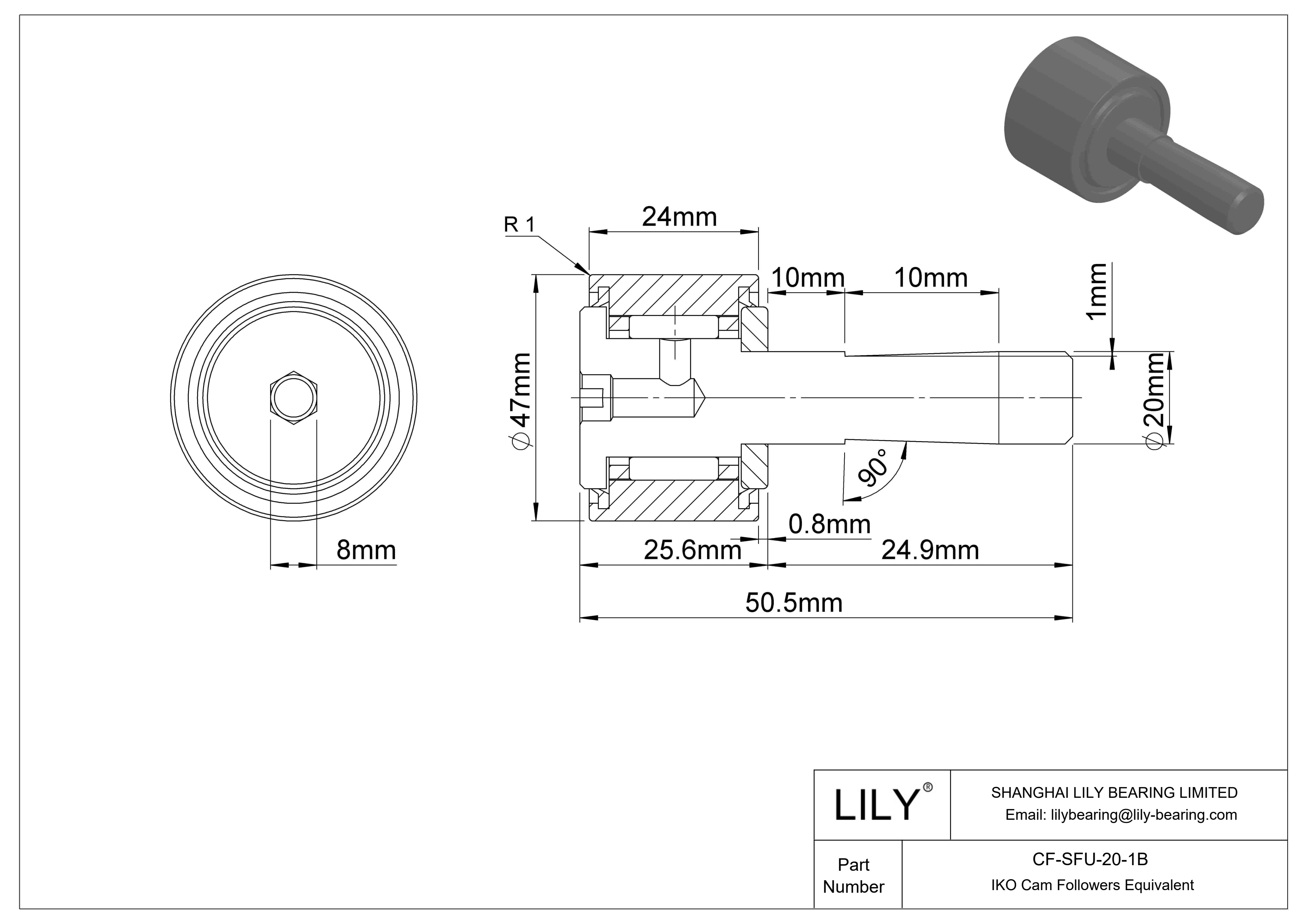 CF-SFU-20-1B Seguidores de levas especiales cad drawing