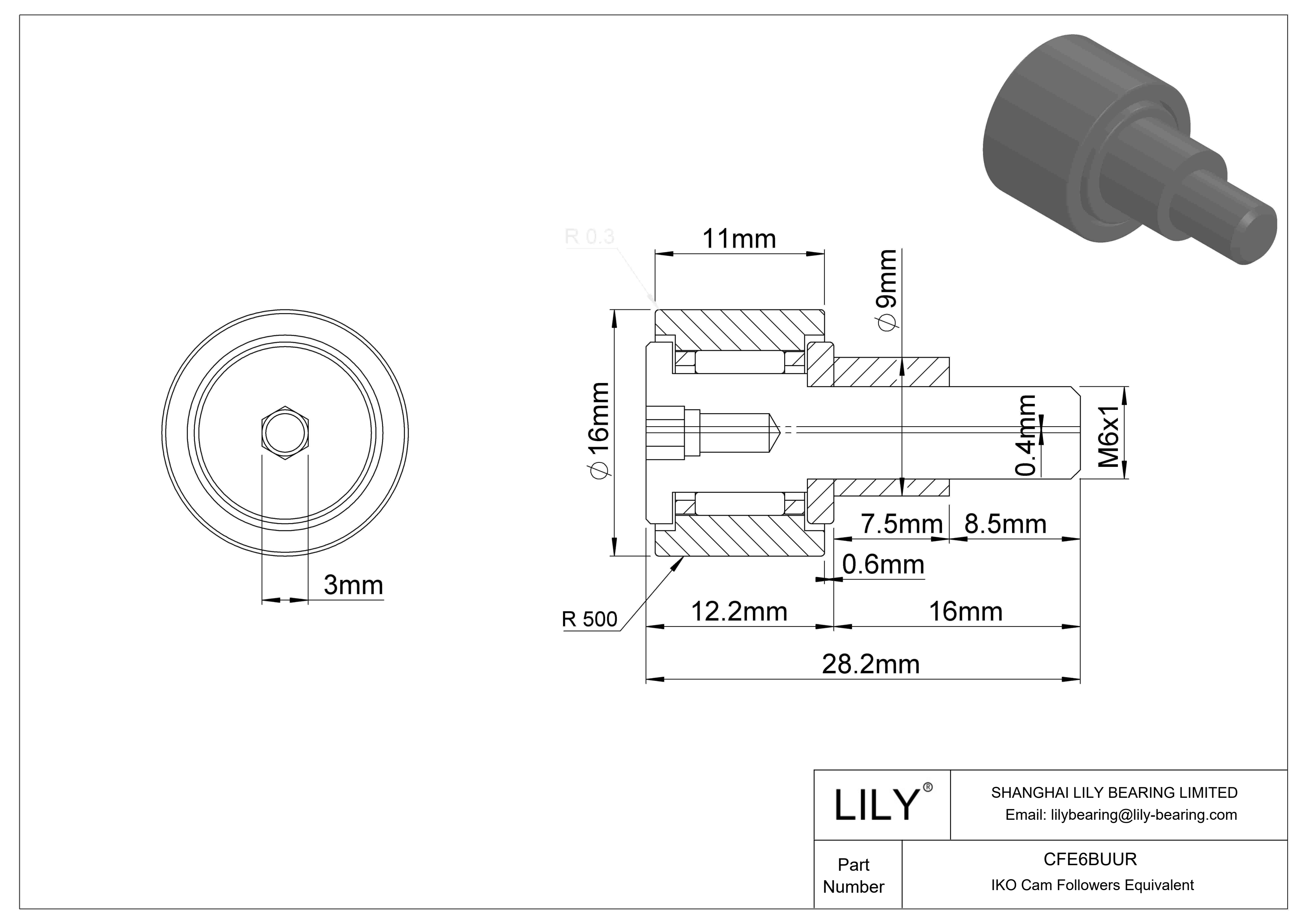 CFE6BUUR Seguidor de leva con bulón excéntrico cad drawing