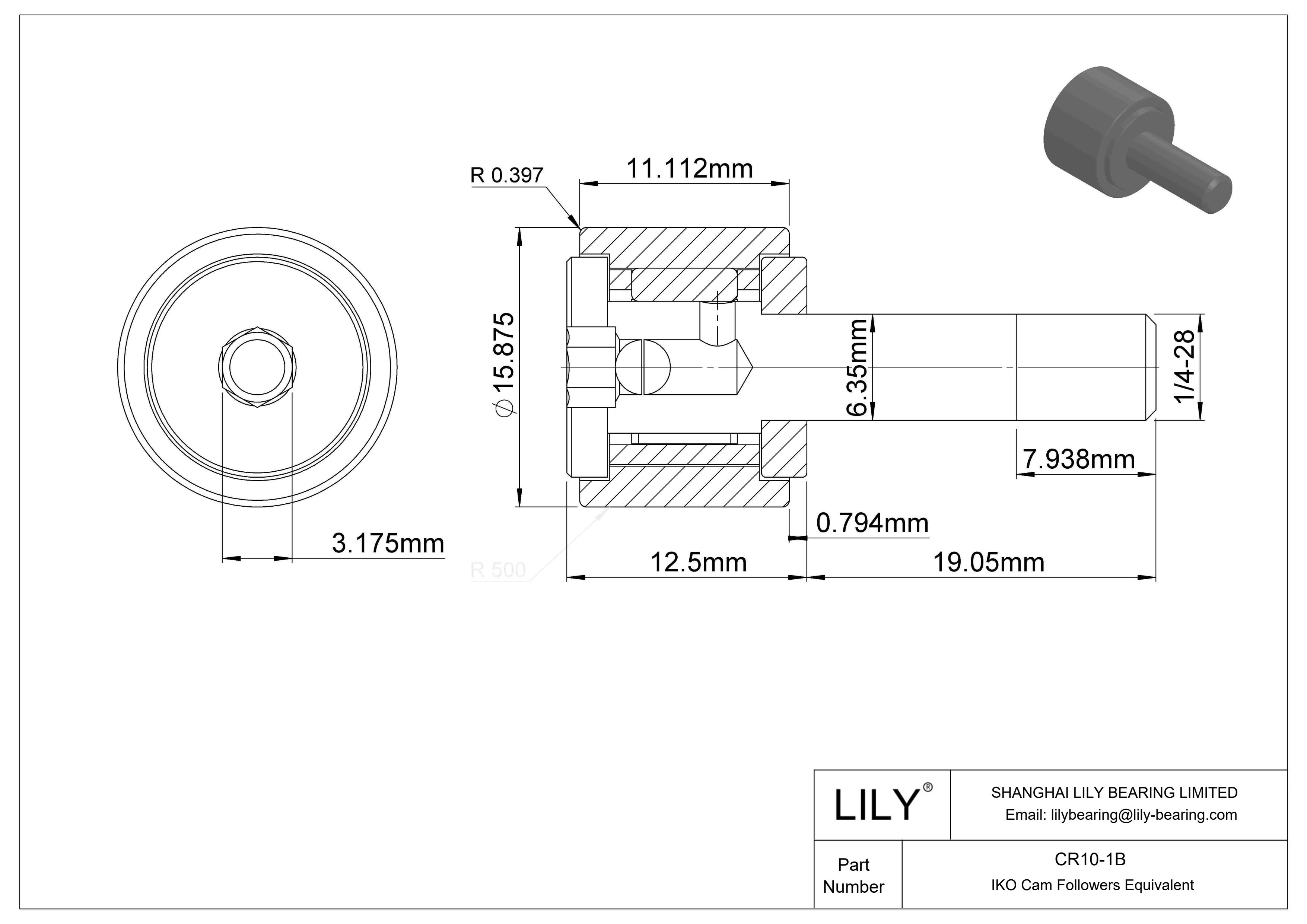 CR10-1B 螺柱凸轮从动件 cad drawing