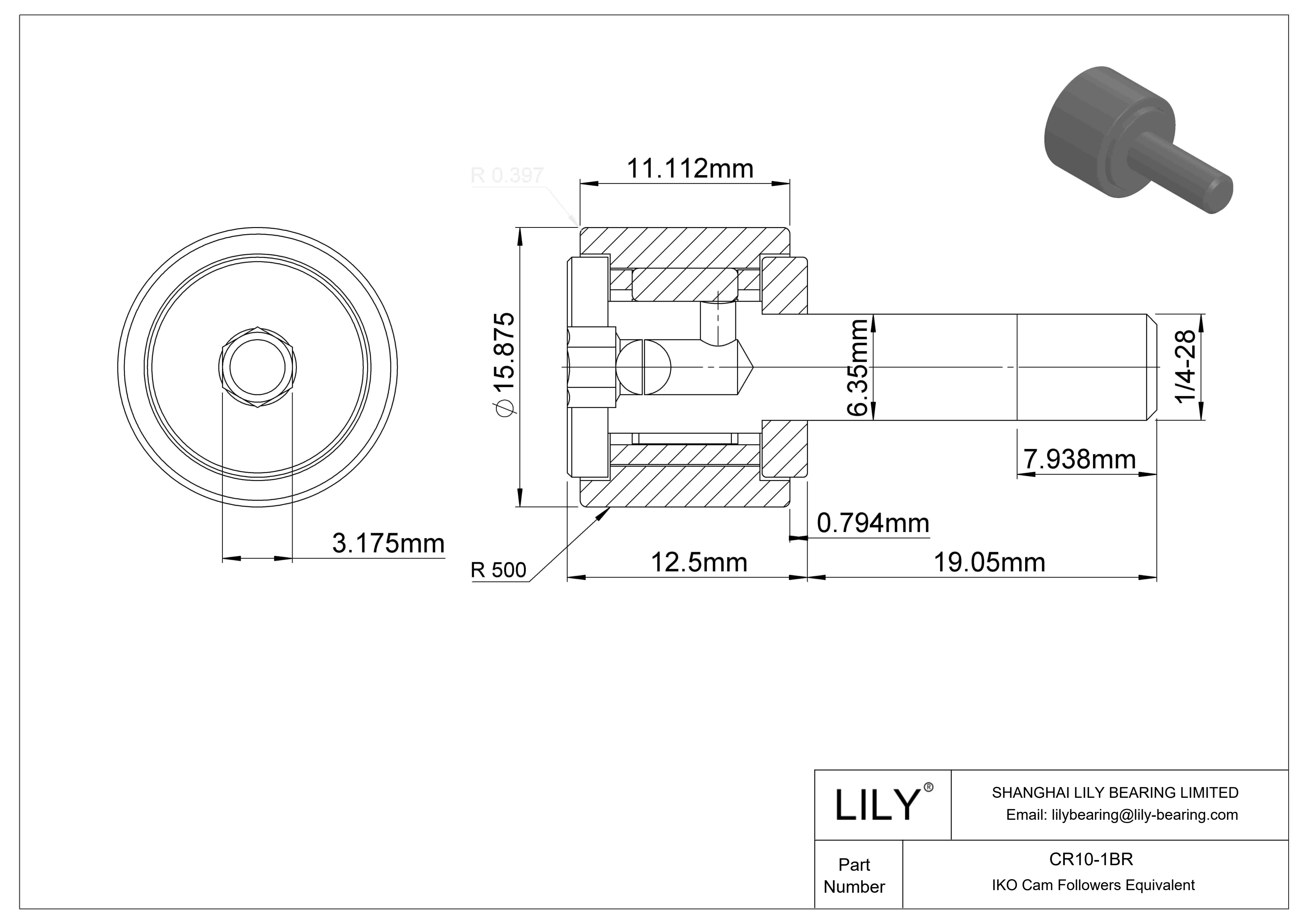 CR10-1BR 螺柱凸轮从动件 cad drawing