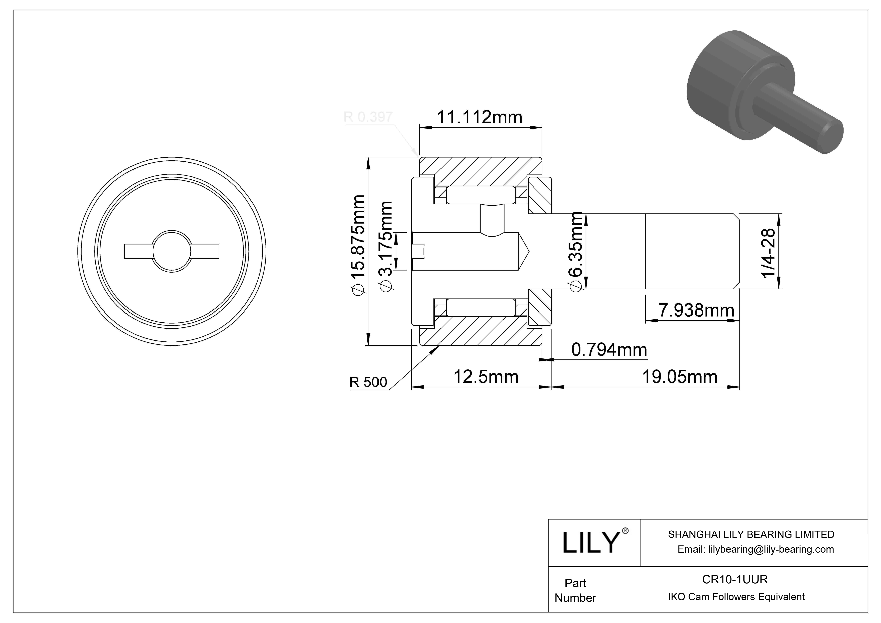 CR10-1UUR Seguidor de leva cad drawing