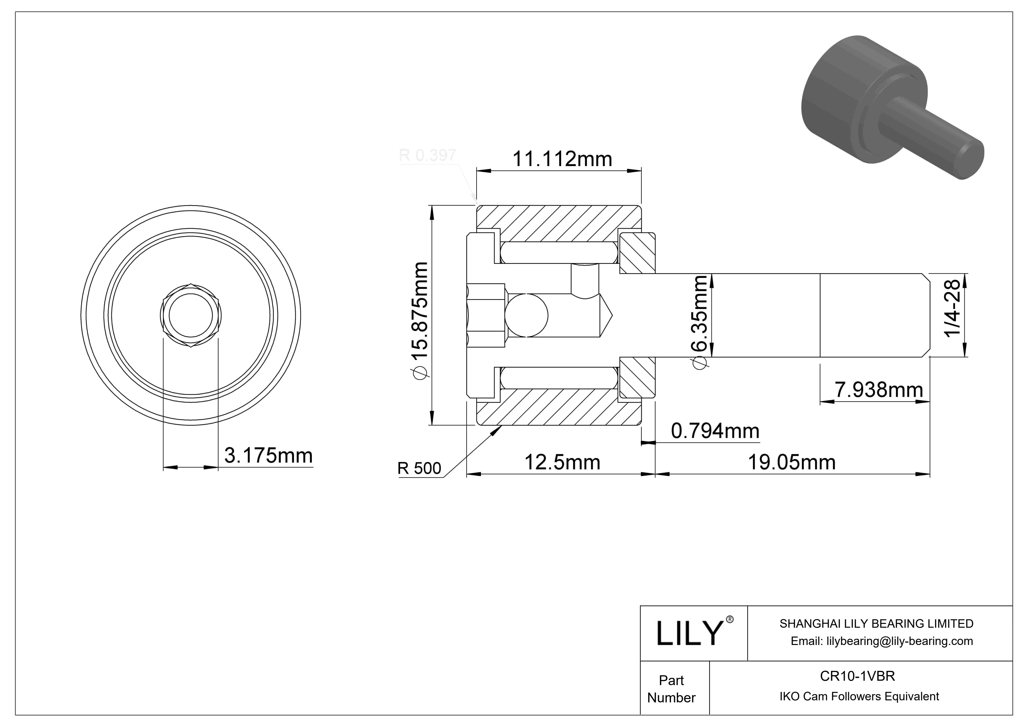 CR10-1VBR 螺柱凸轮从动件 cad drawing