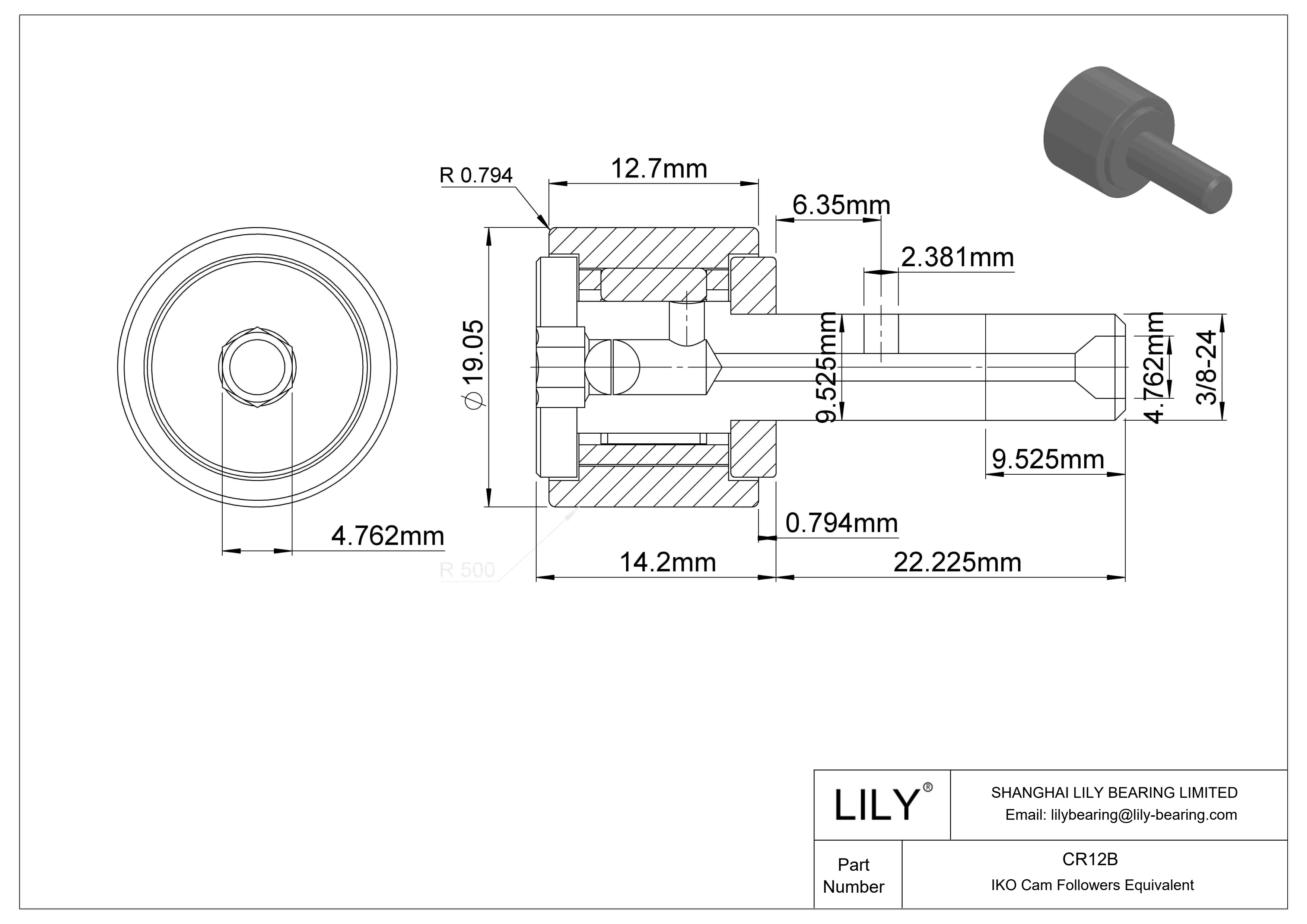 CR12B Seguidor de leva cad drawing