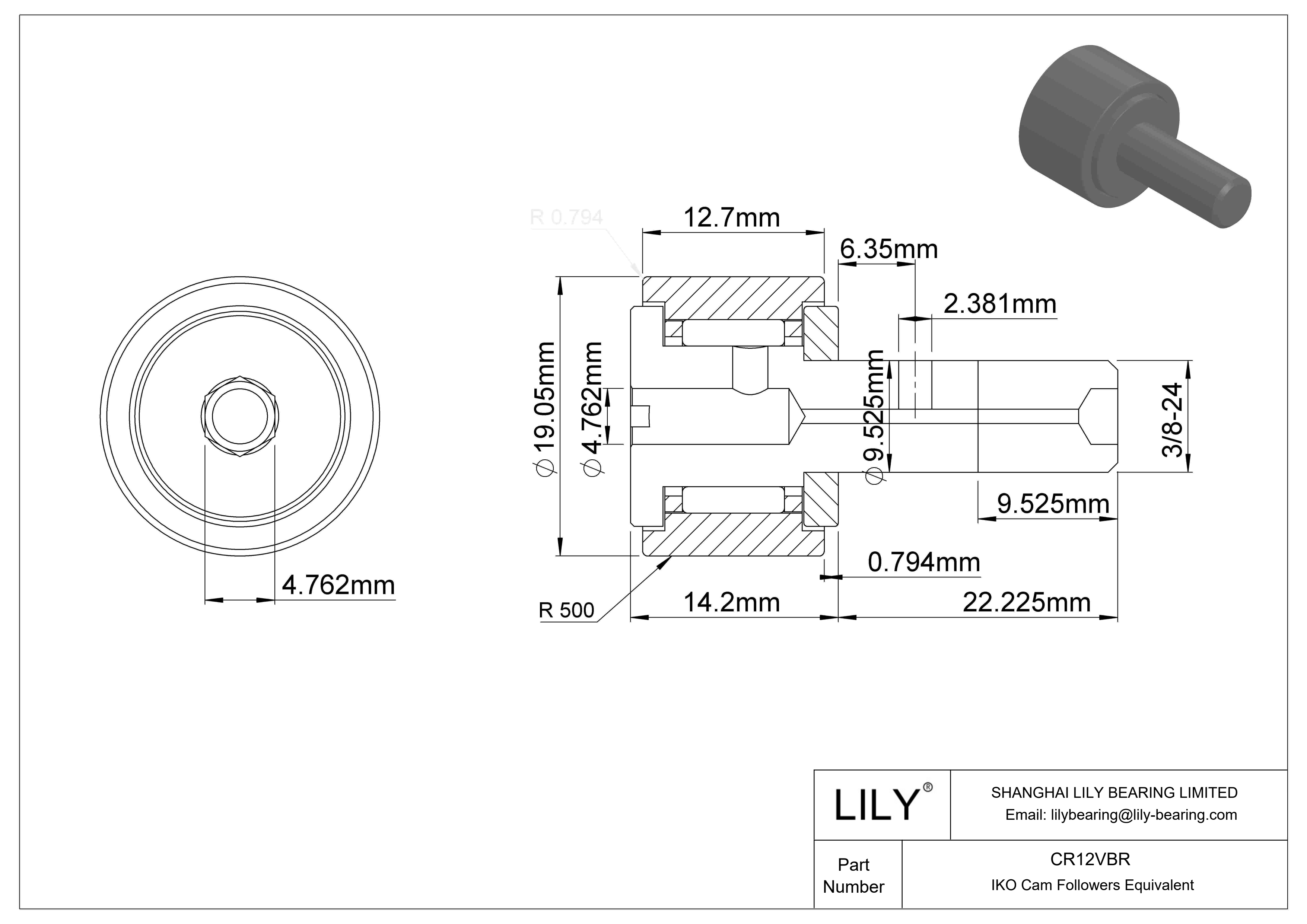 CR12VBR Seguidor de leva cad drawing