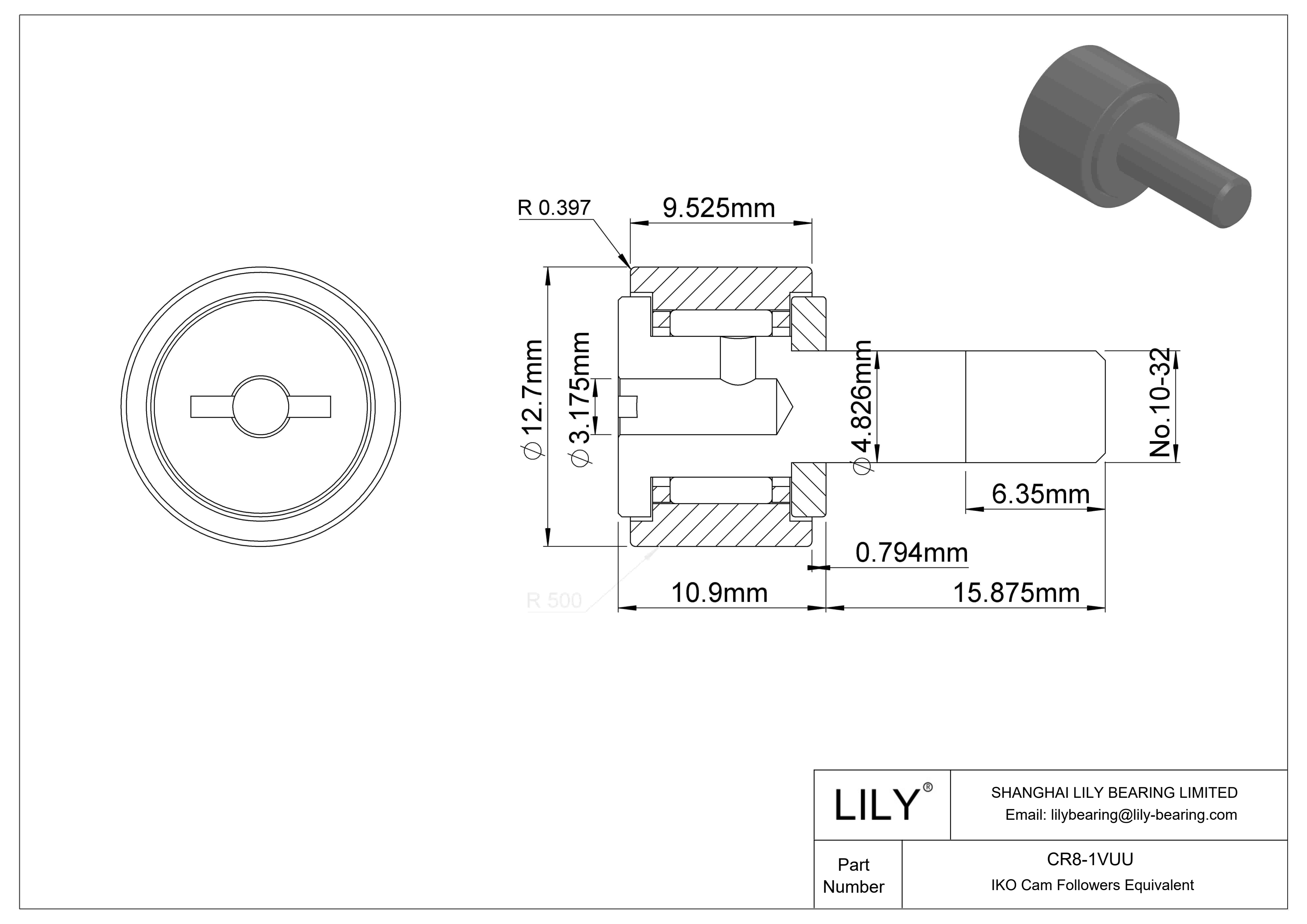 CR8-1VUU Seguidor de leva cad drawing