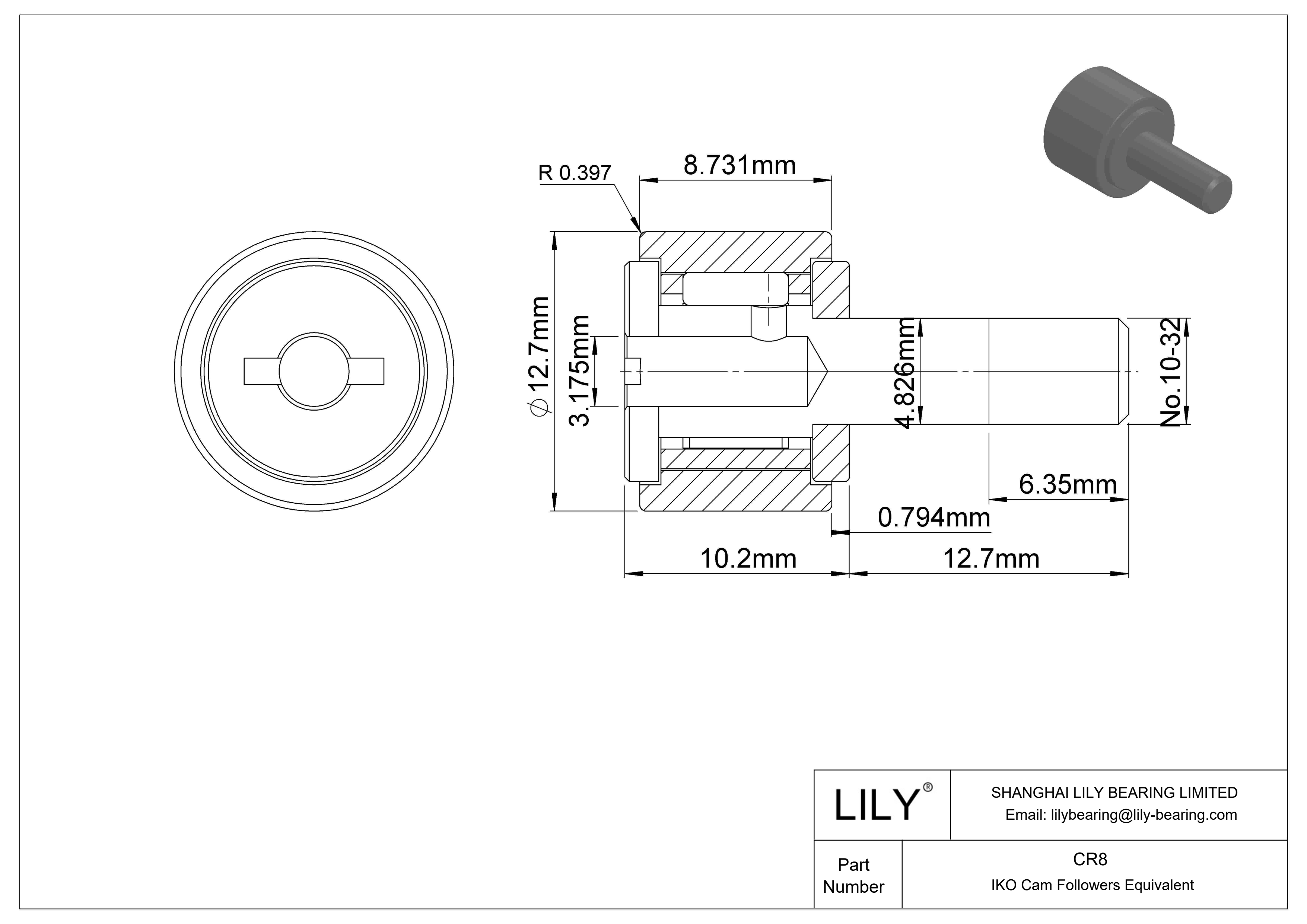 CR8 Seguidor de leva cad drawing