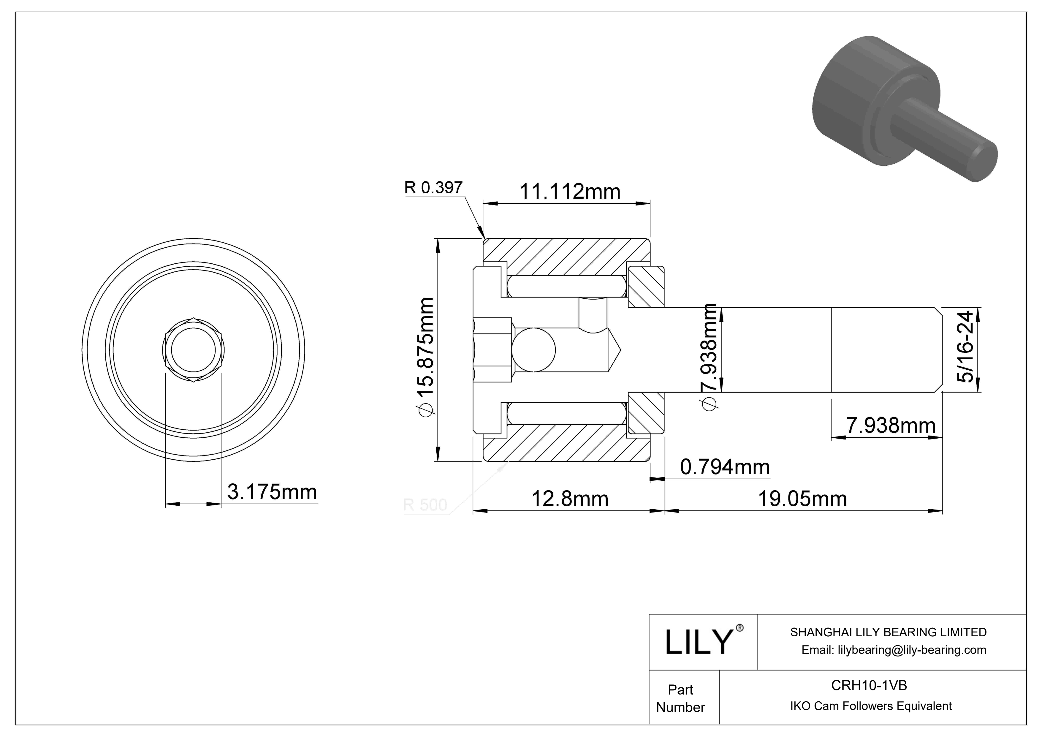 CRH10-1VB Seguidor de leva cad drawing