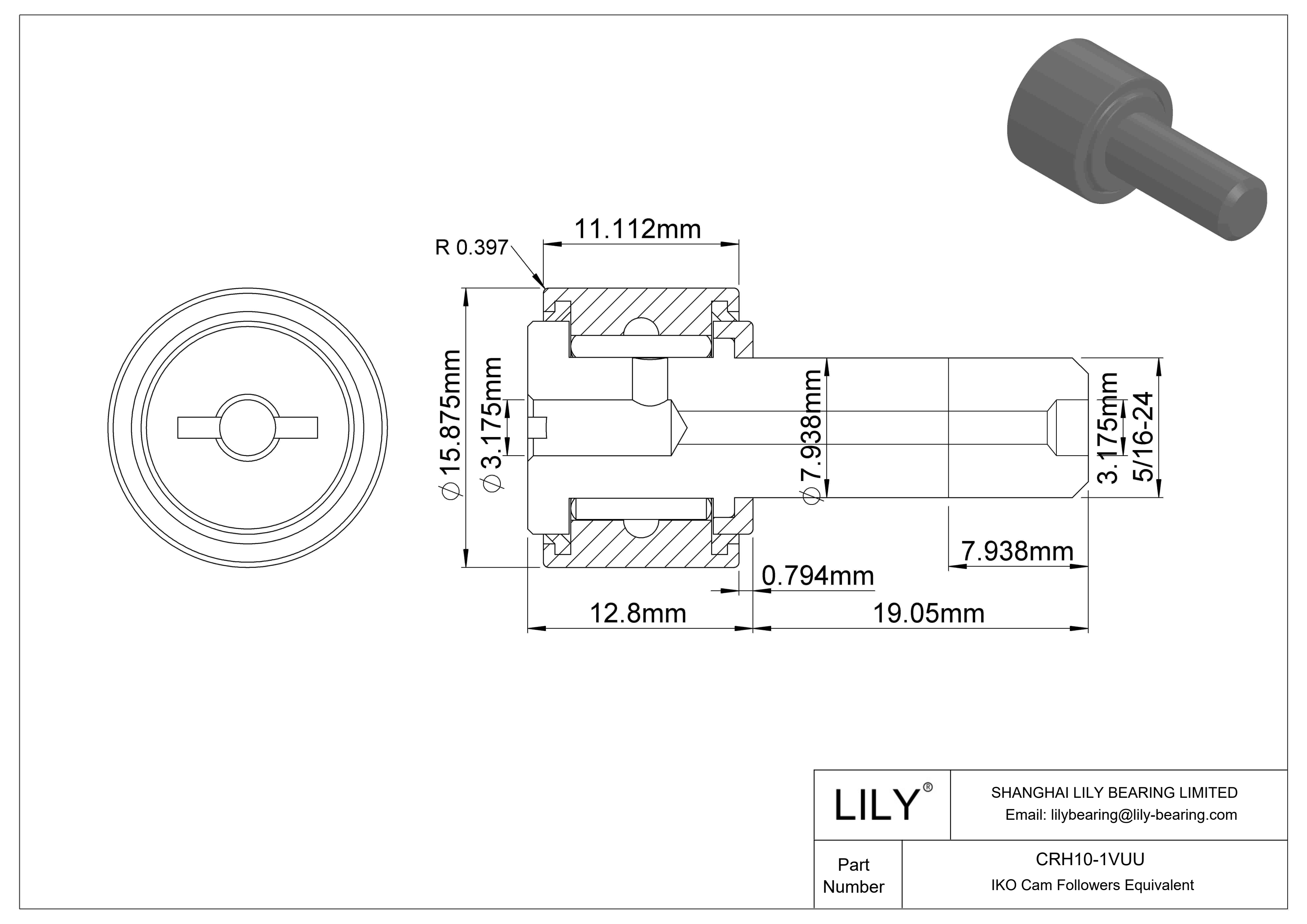 CRH10-1VUU 螺柱凸轮从动件 cad drawing