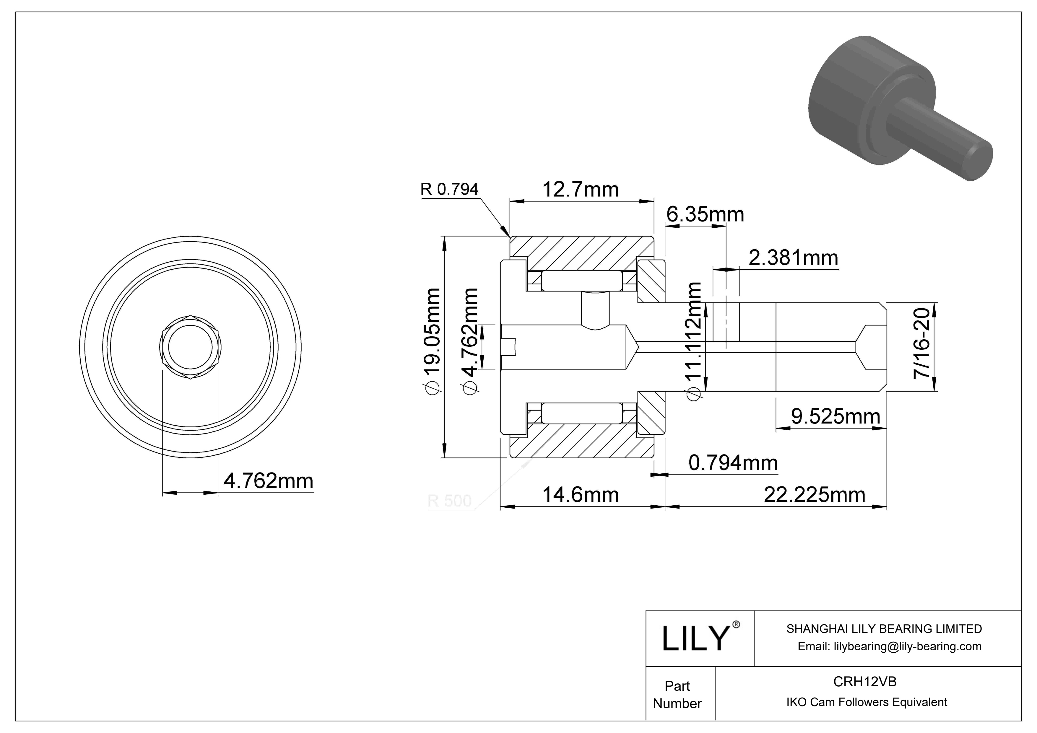 CRH12VB 螺柱凸轮从动件 cad drawing