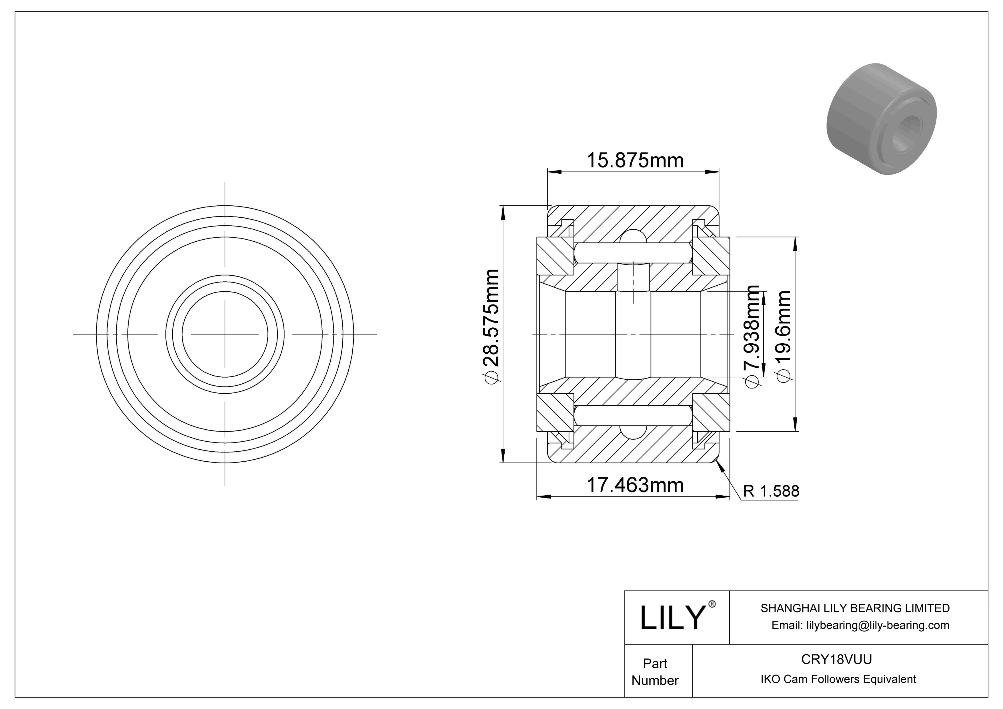 CRY18VUU Yoke Cam Follower cad drawing