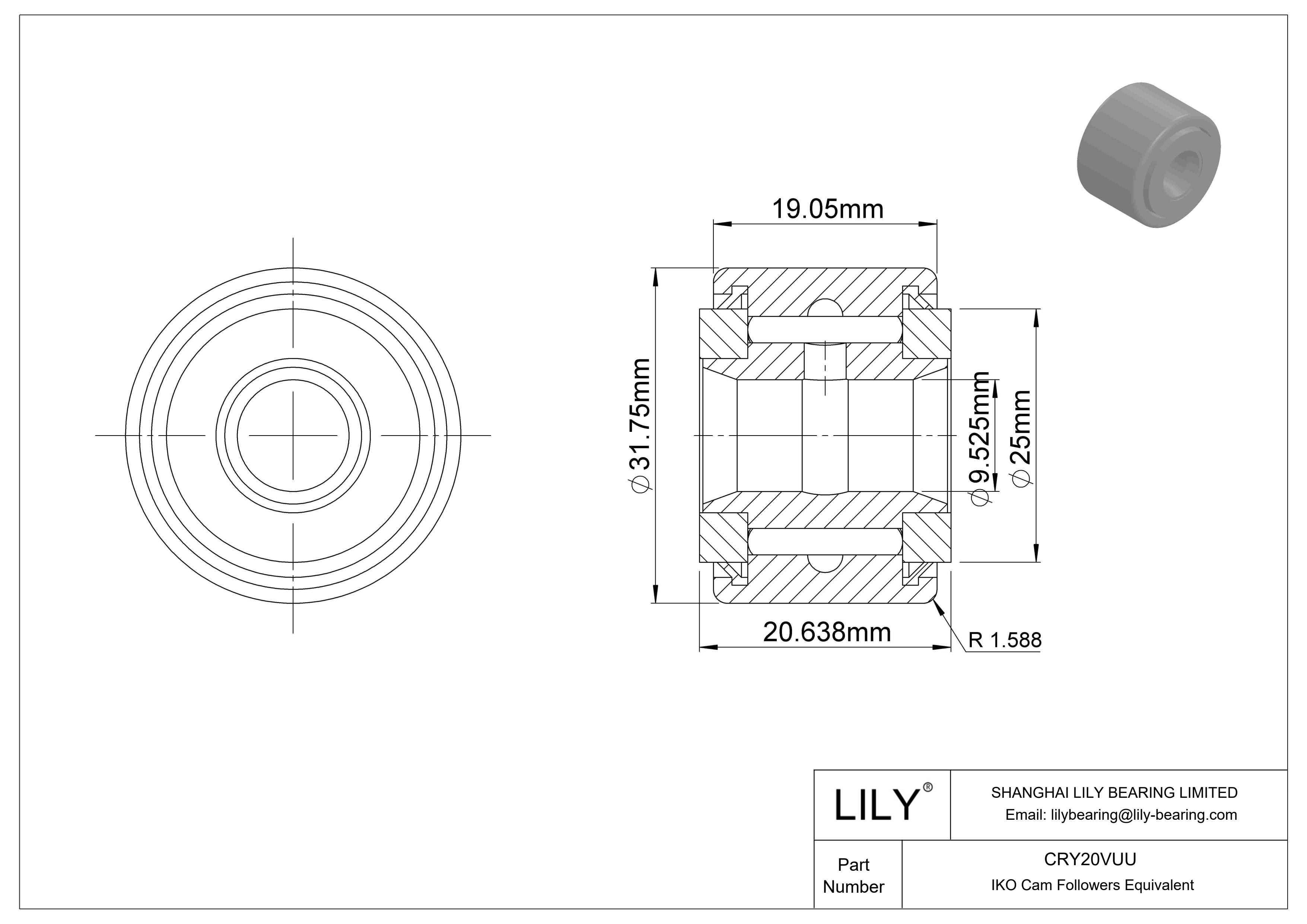 CRY20VUU 轭凸轮从动件 cad drawing