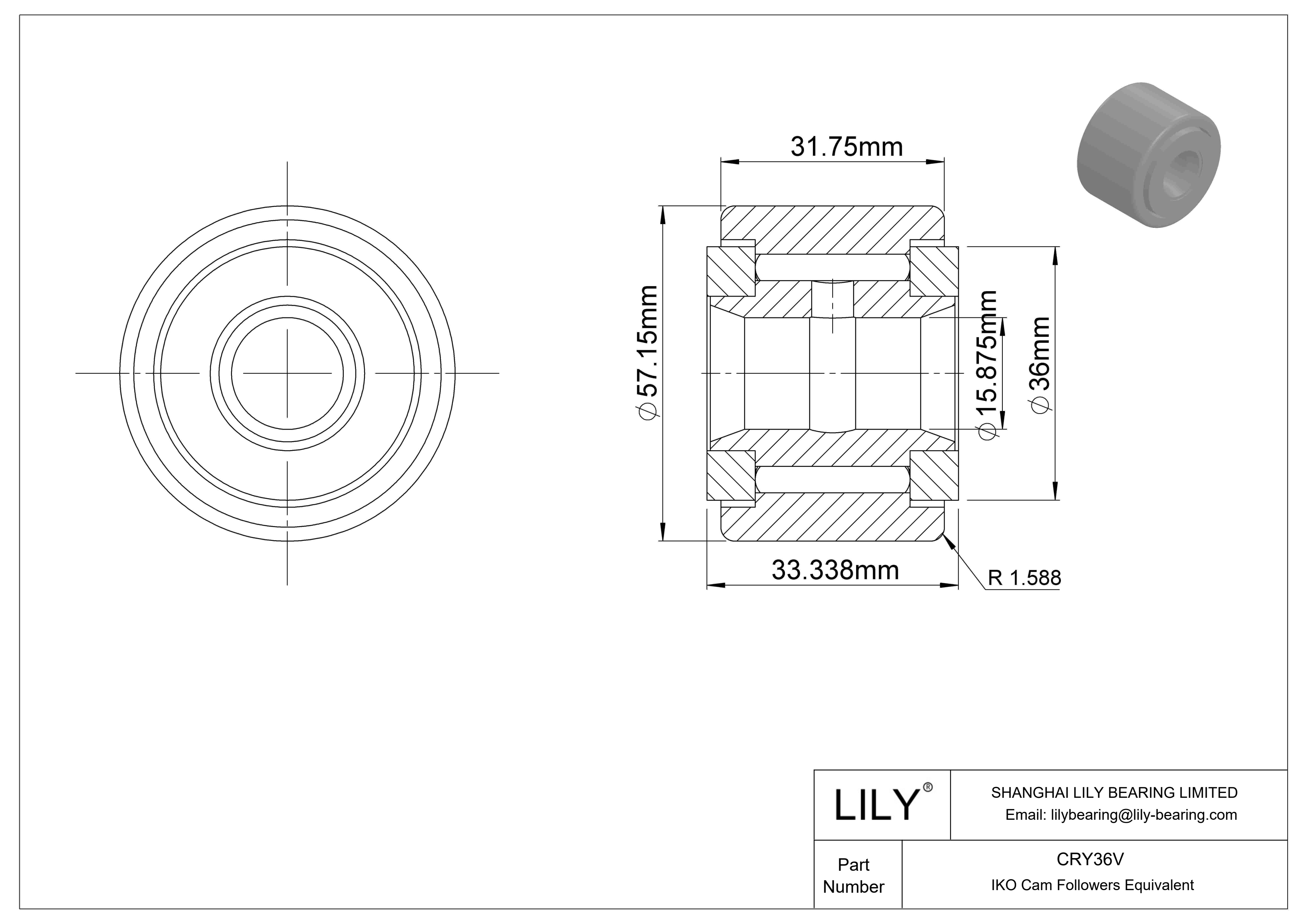 CRY36V 轭凸轮从动件 cad drawing