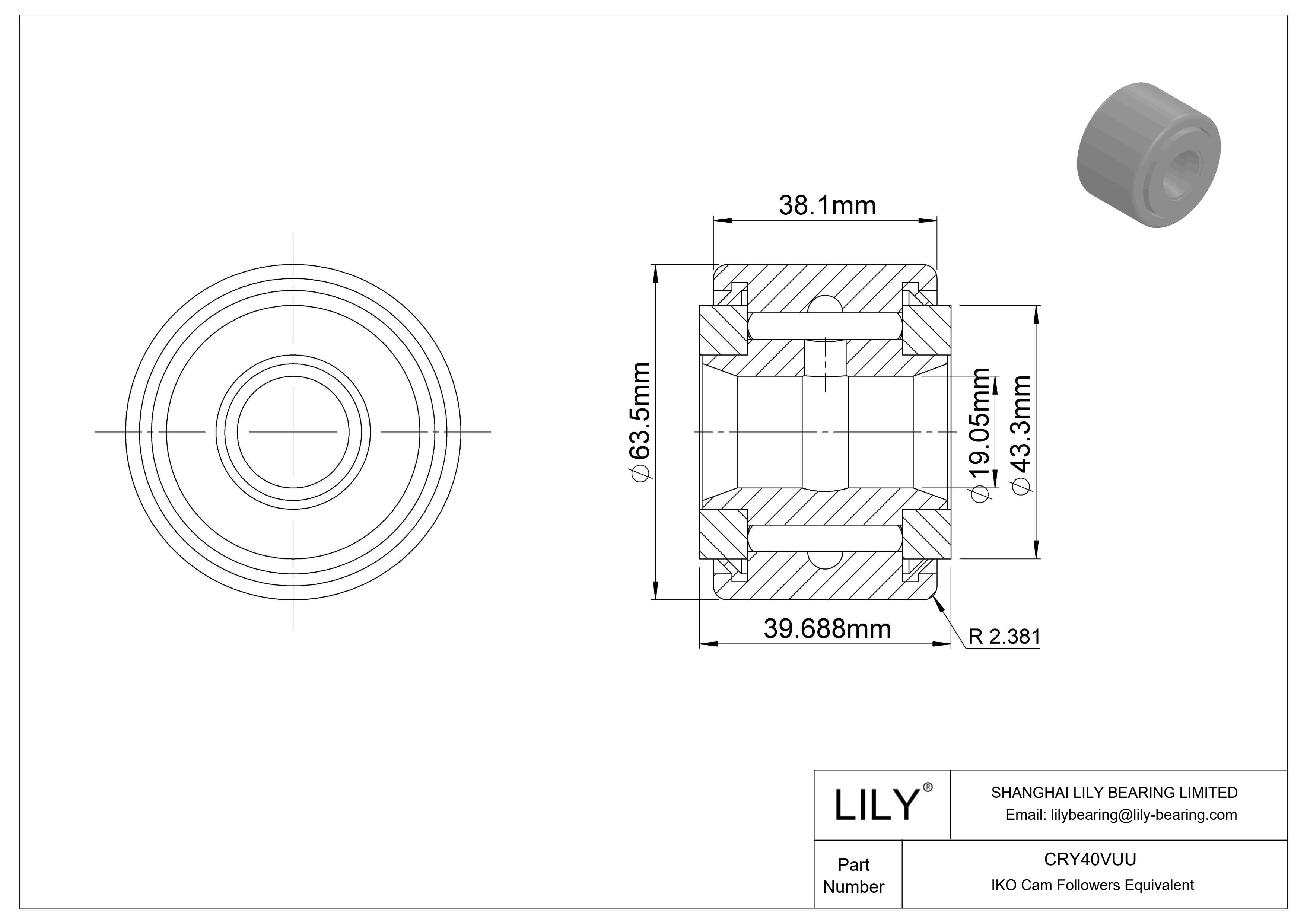 CRY40VUU 轭凸轮从动件 cad drawing