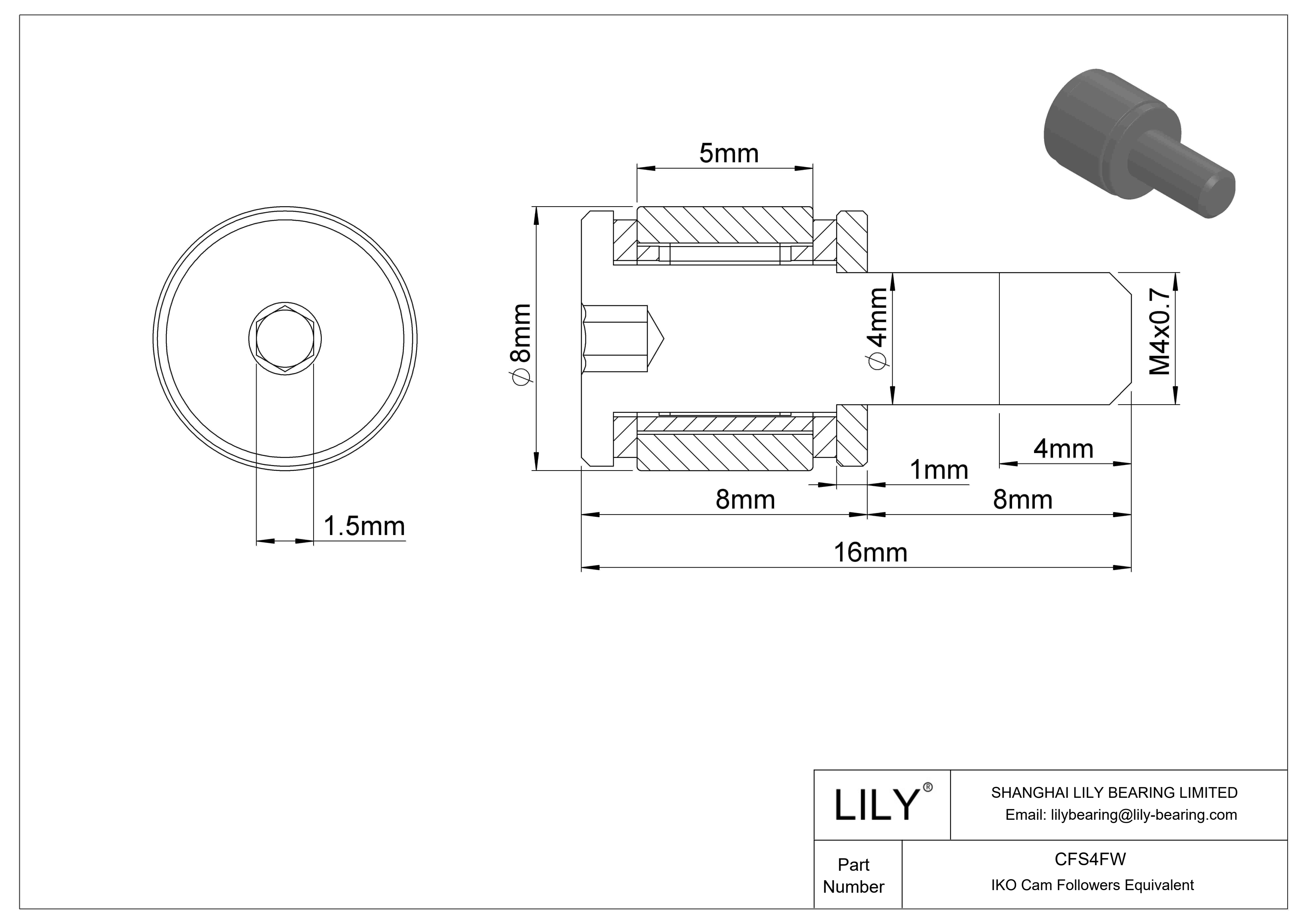 CFS4FW 螺柱凸轮从动件 cad drawing