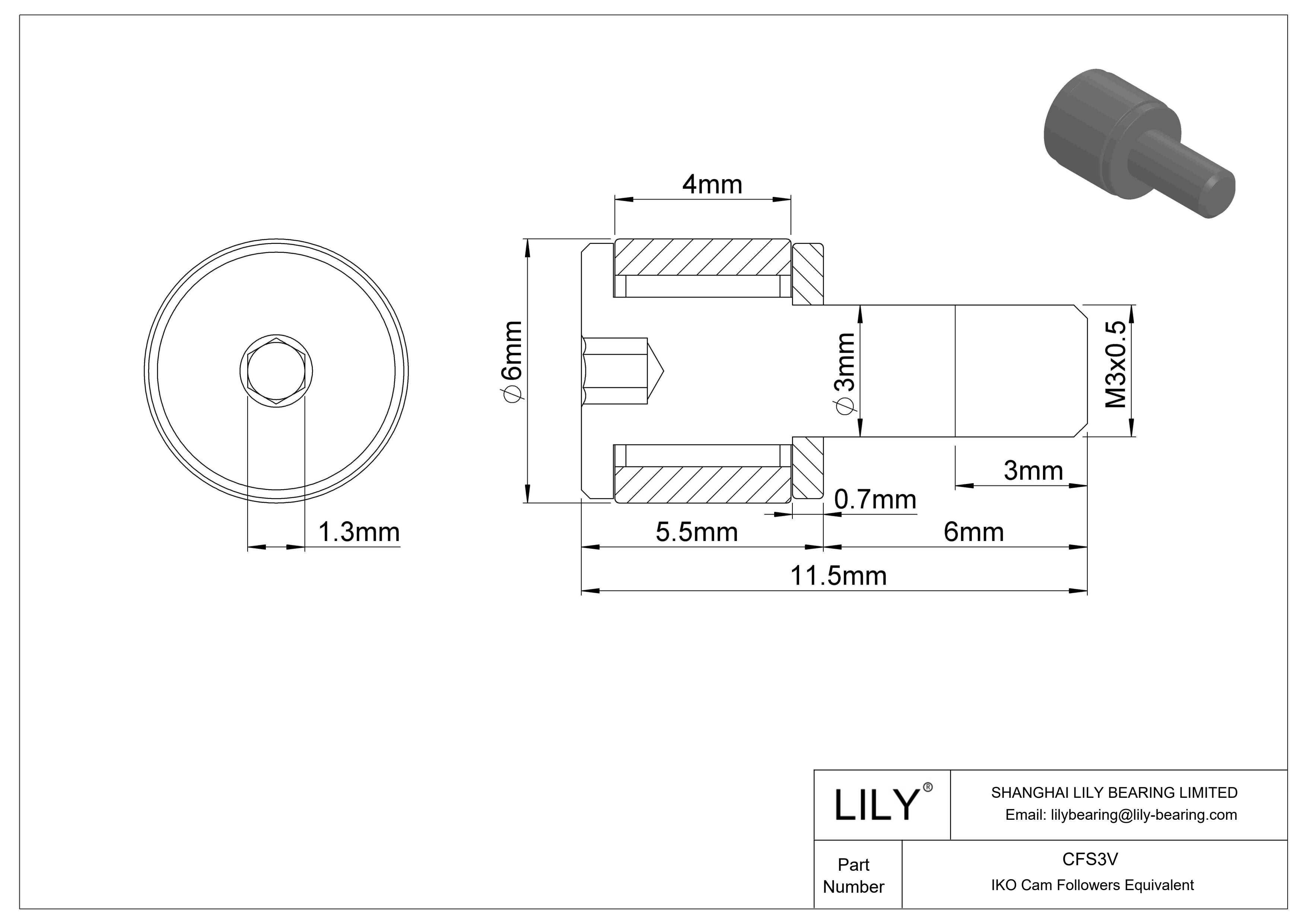 CFS3V Seguidor de leva cad drawing