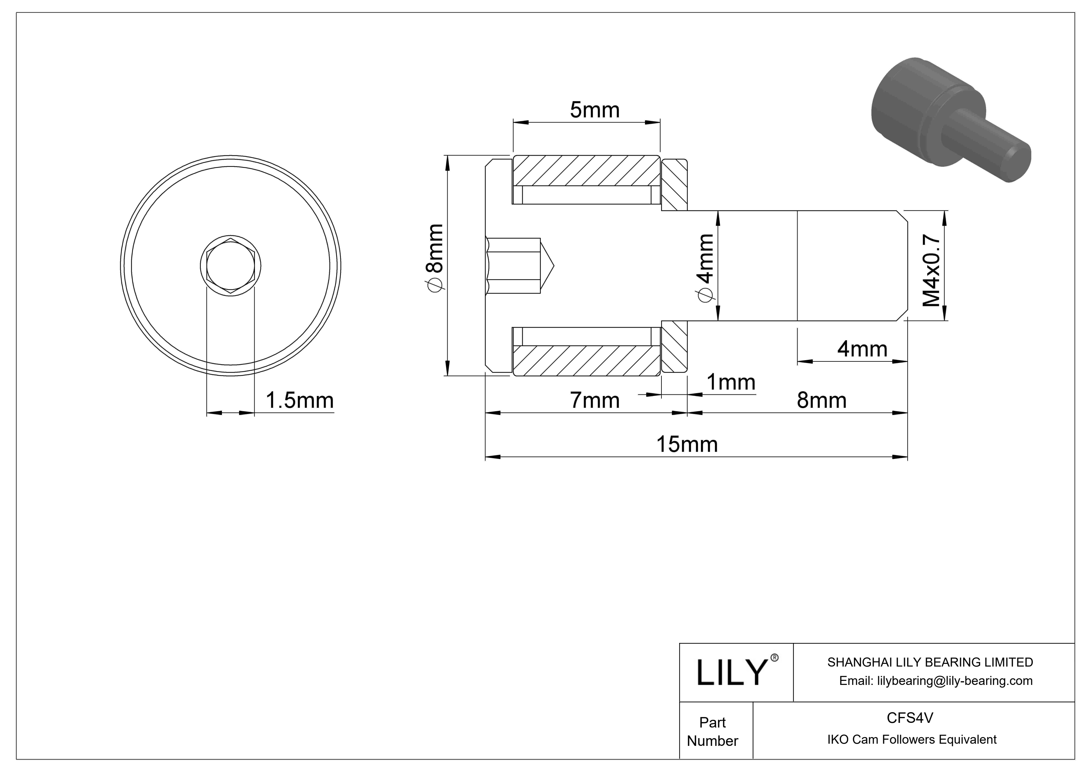 CFS4V Seguidor de leva cad drawing