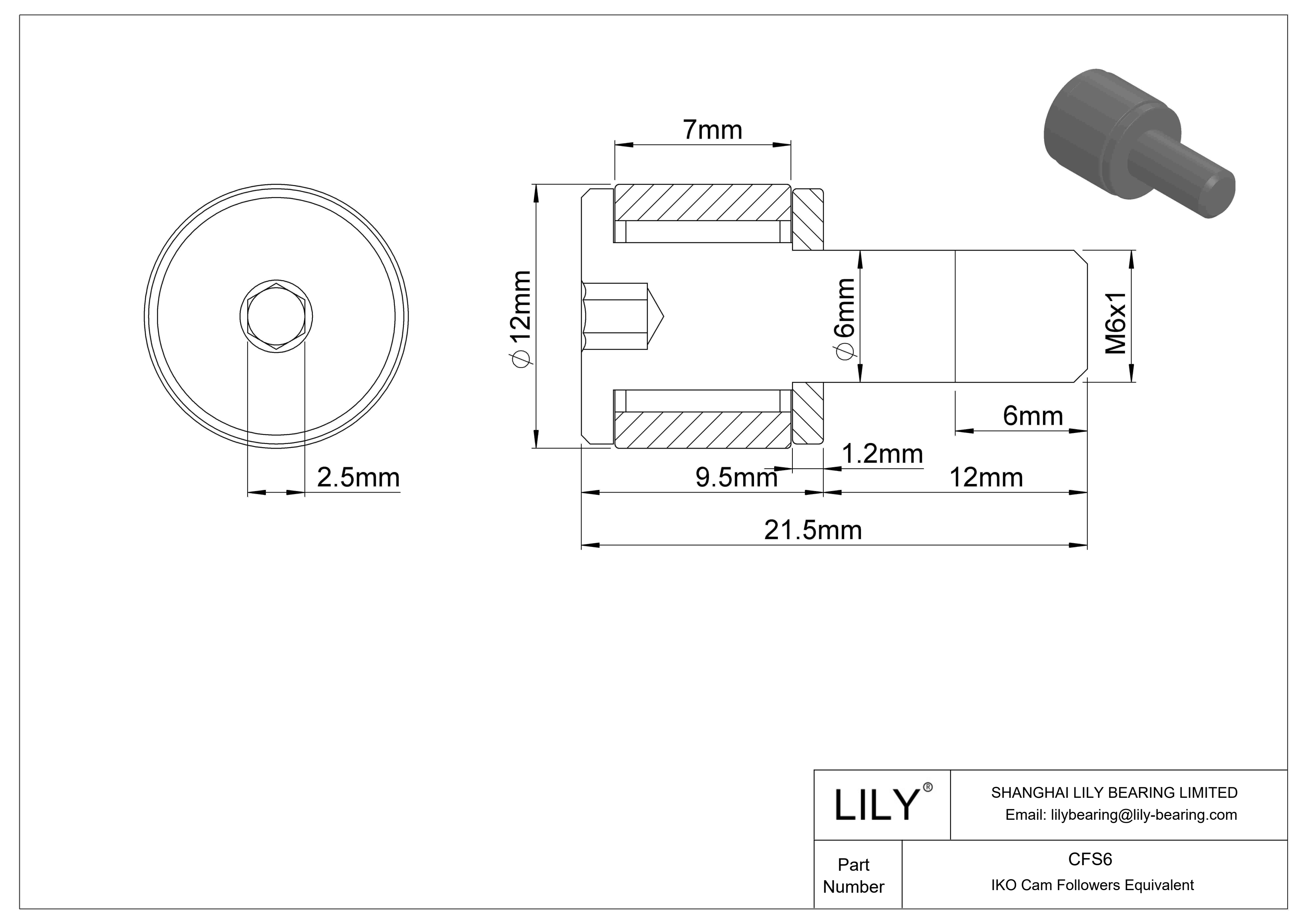 CFS6 螺柱凸轮从动件 cad drawing