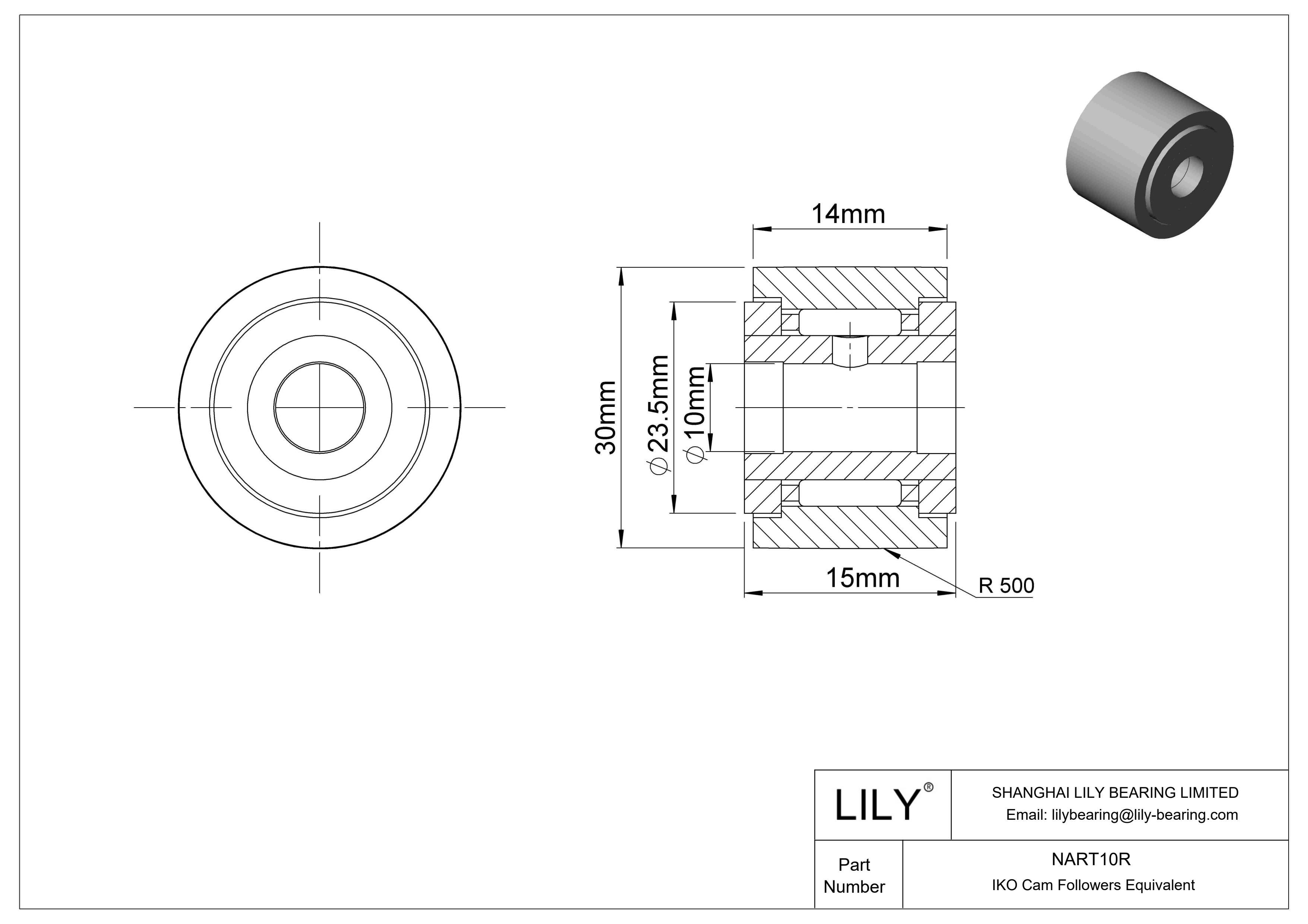 NART10R Yugo seguidor de leva cad drawing