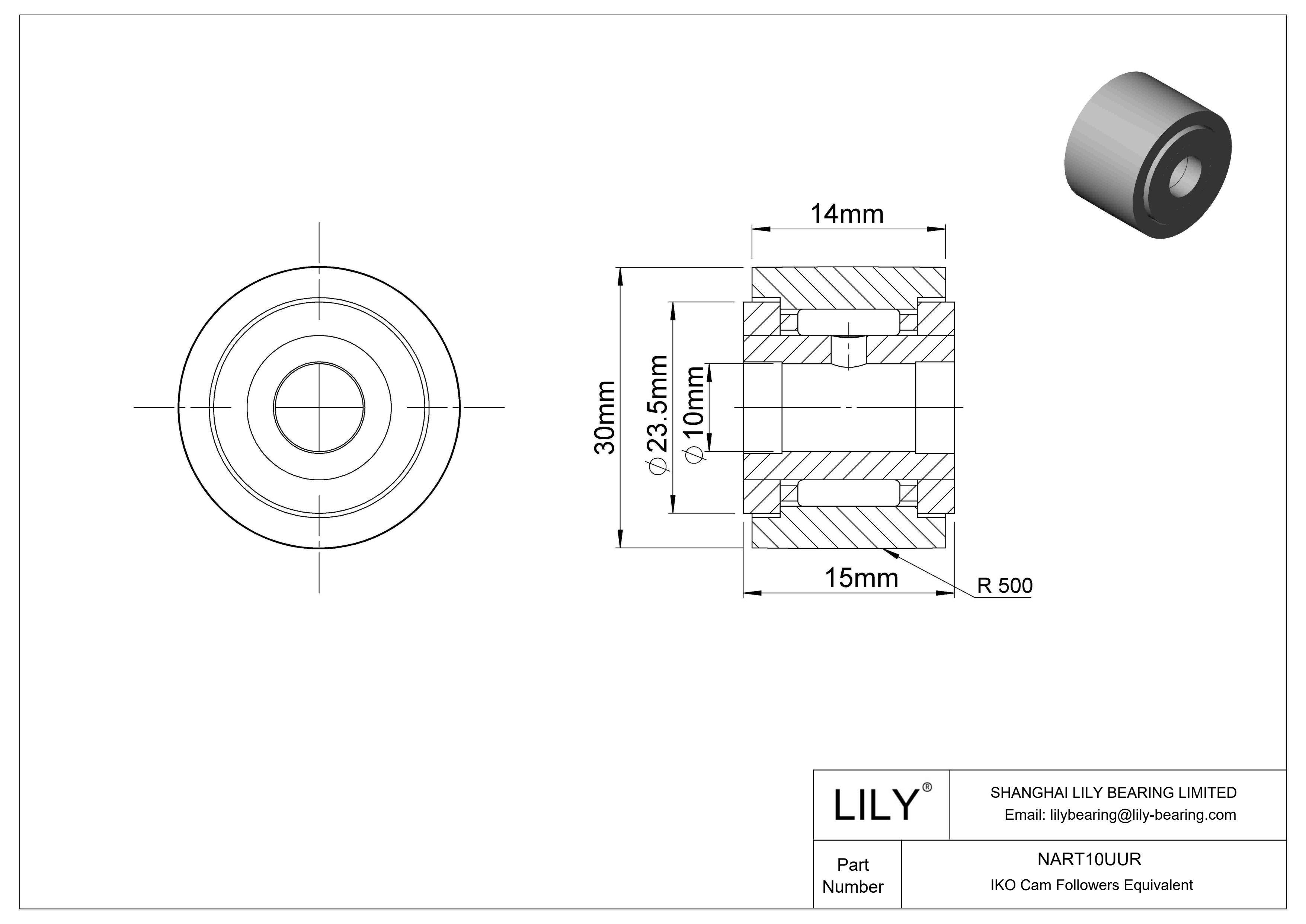 NART10UUR Yugo seguidor de leva cad drawing