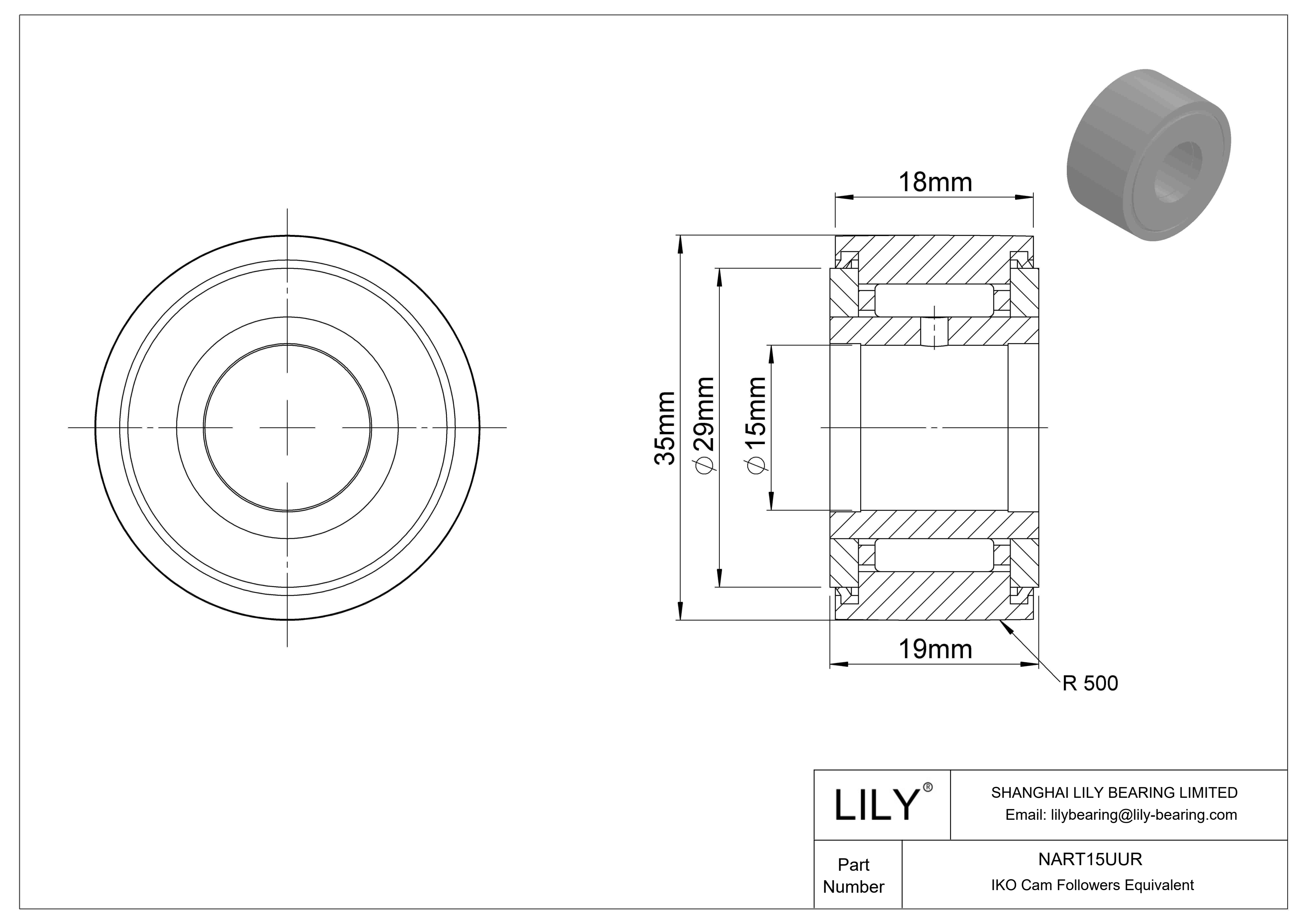 NART15UUR Yugo seguidor de leva cad drawing