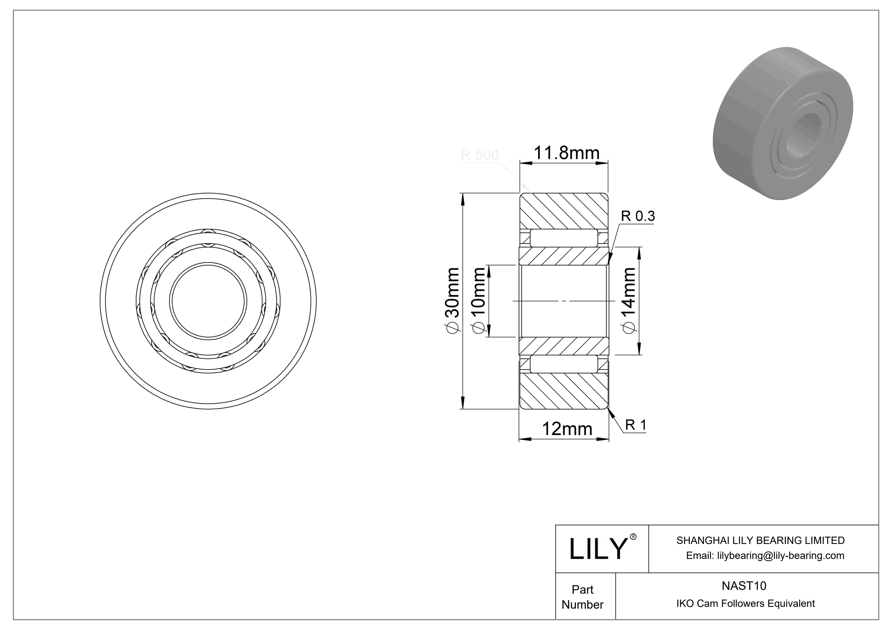 NAST10 Yugo seguidor de leva cad drawing