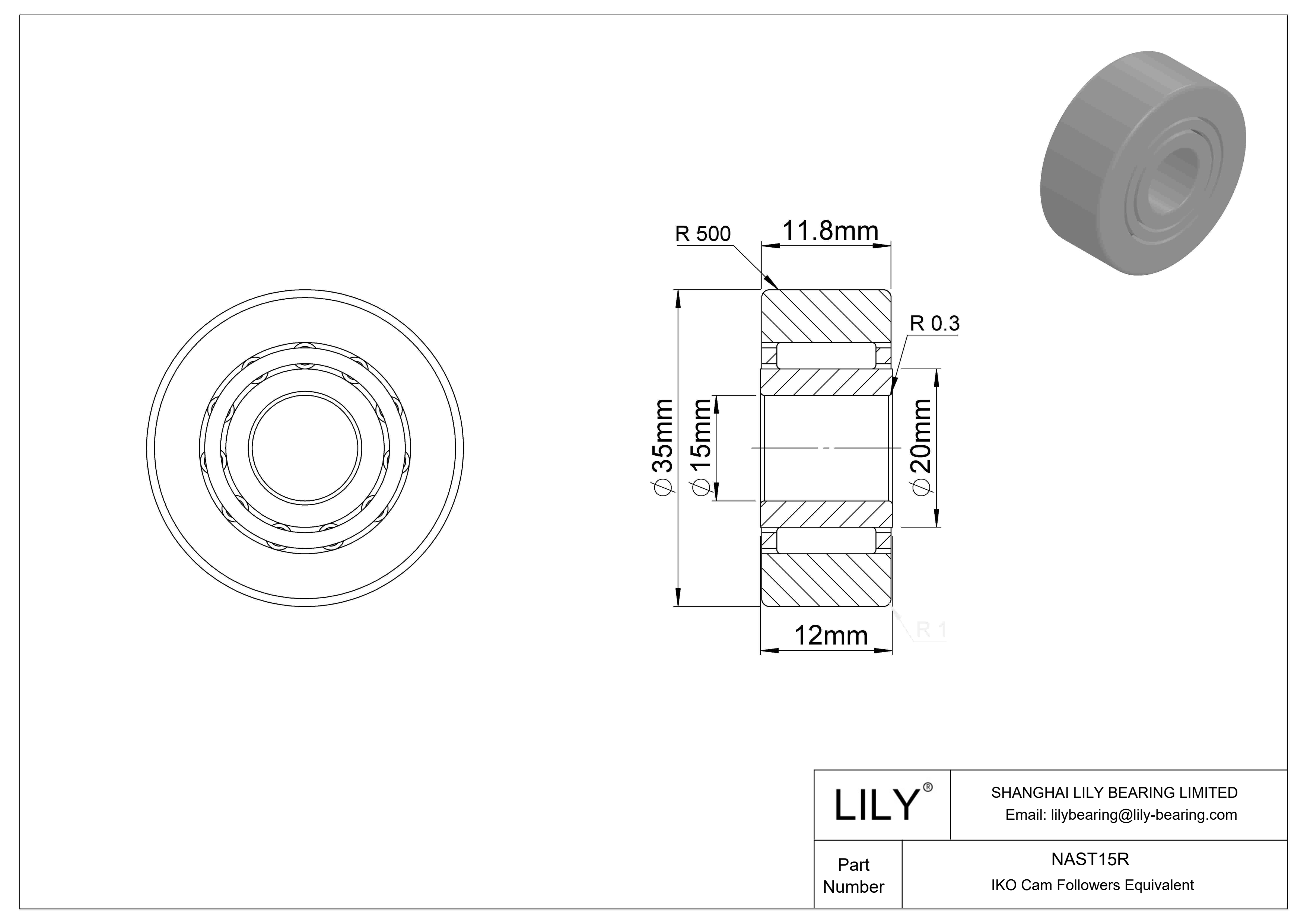 NAST15R Yugo seguidor de leva cad drawing