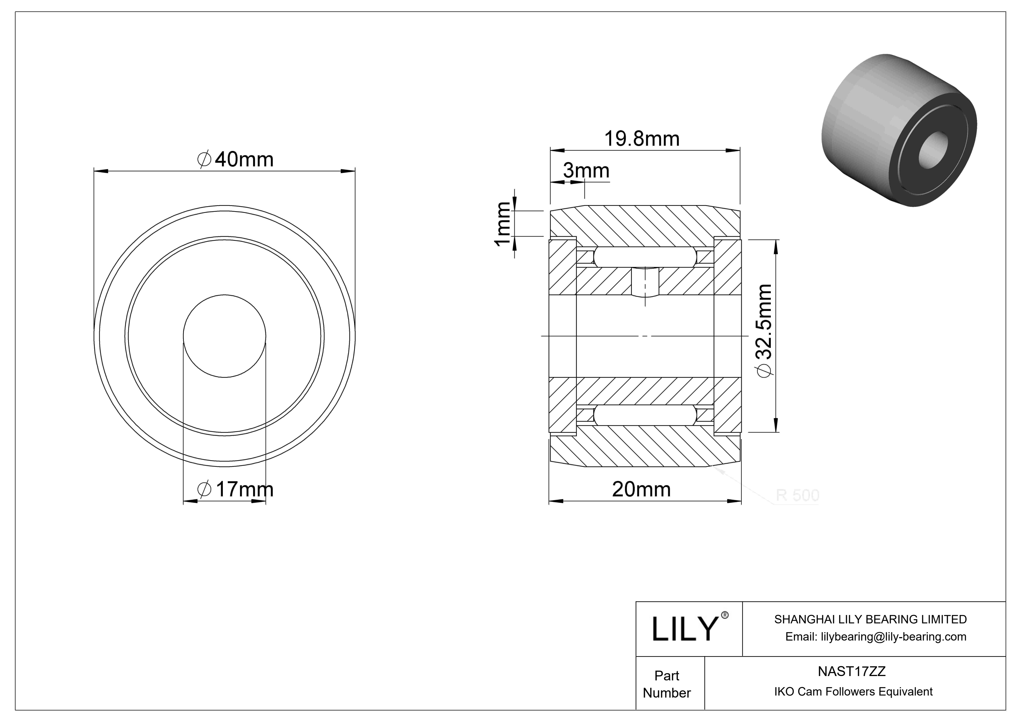 NAST17ZZ Yugo seguidor de leva cad drawing