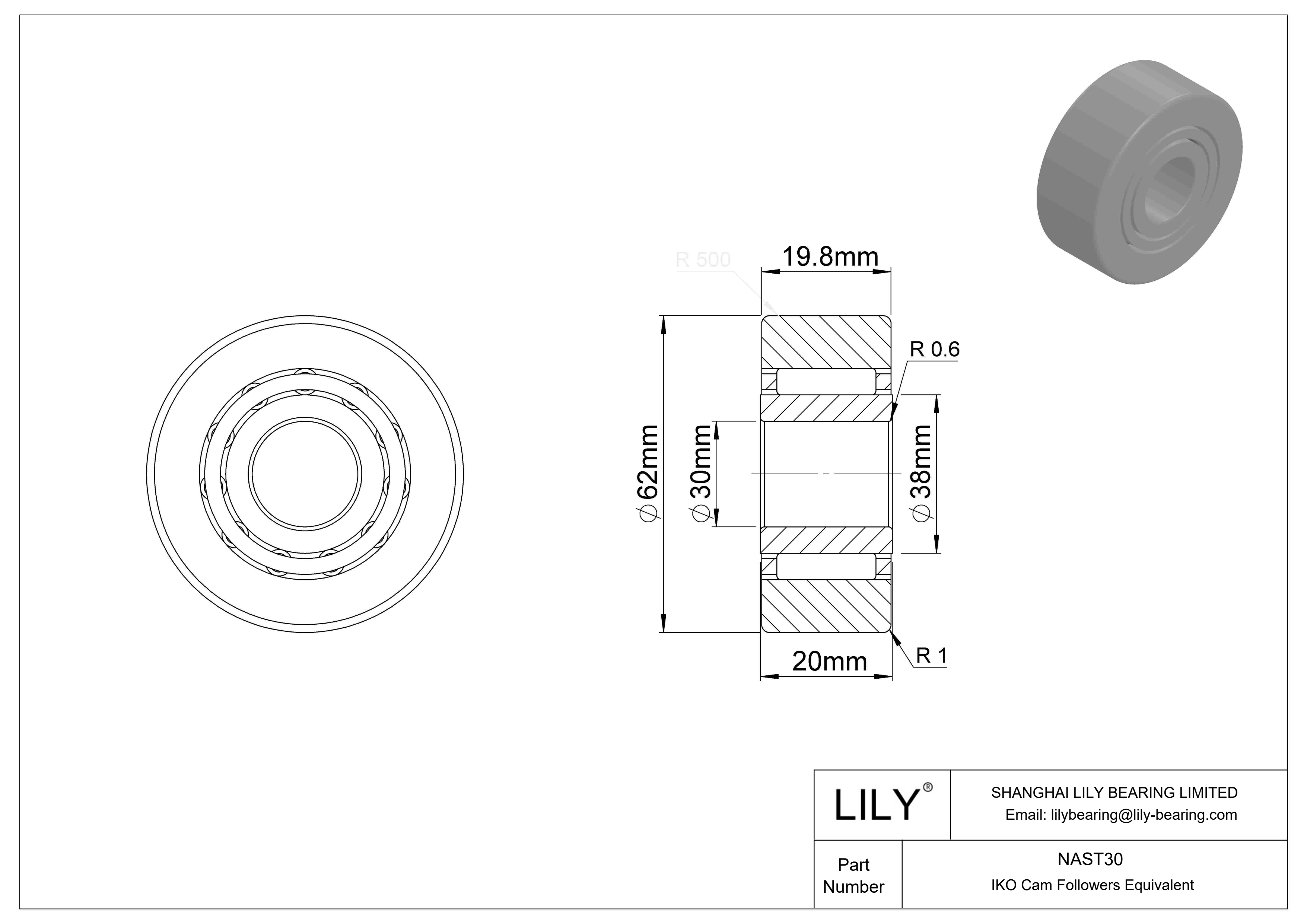 NAST30 Yugo seguidor de leva cad drawing