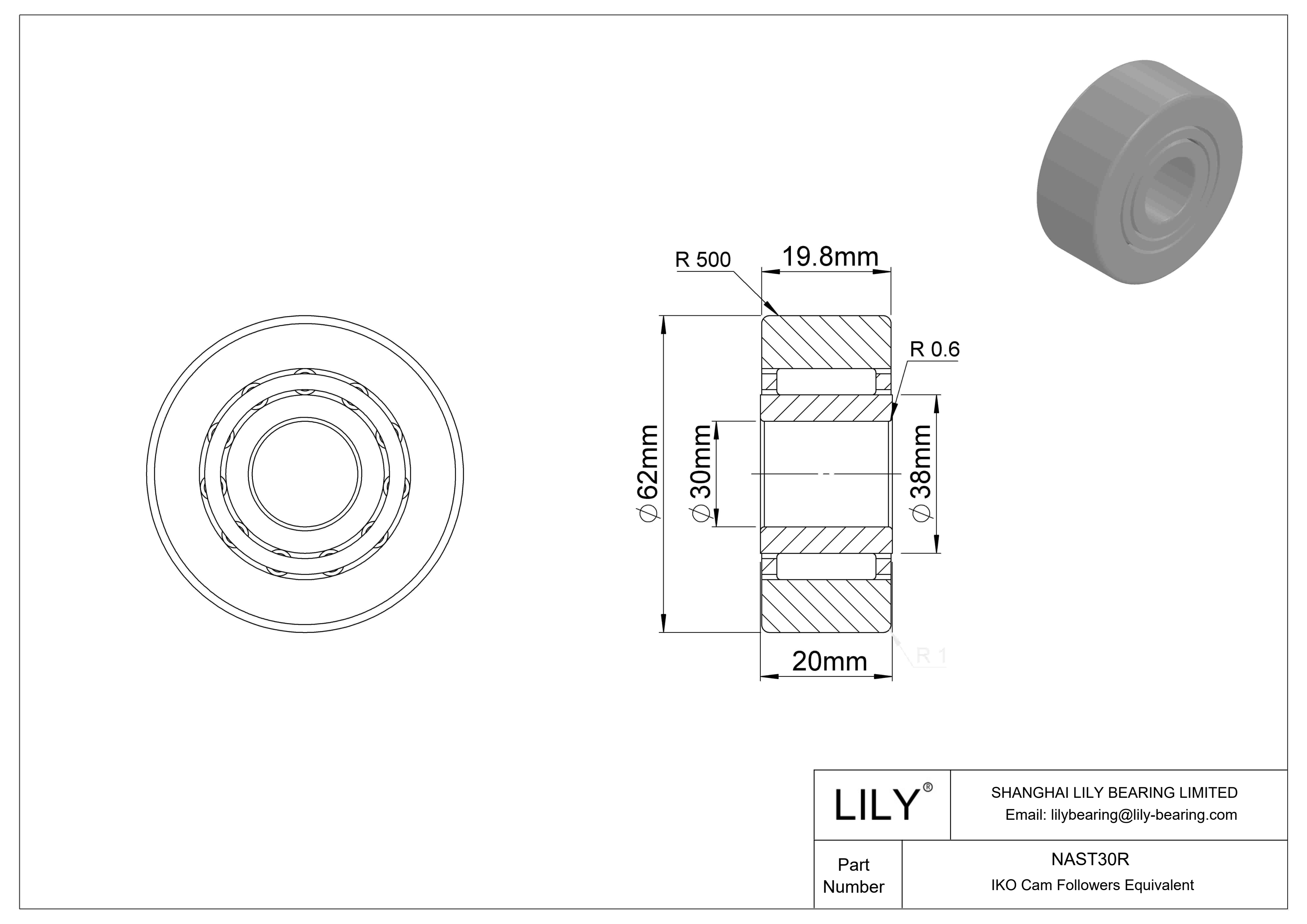 NAST30R Yugo seguidor de leva cad drawing