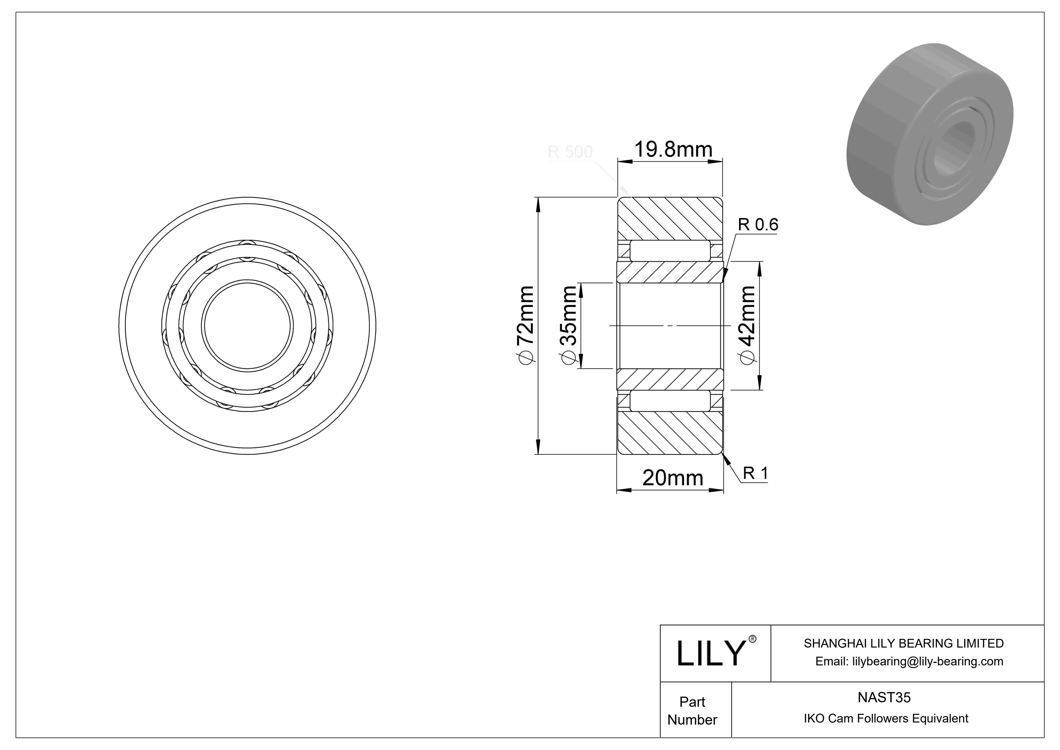 NAST35 Yugo seguidor de leva cad drawing