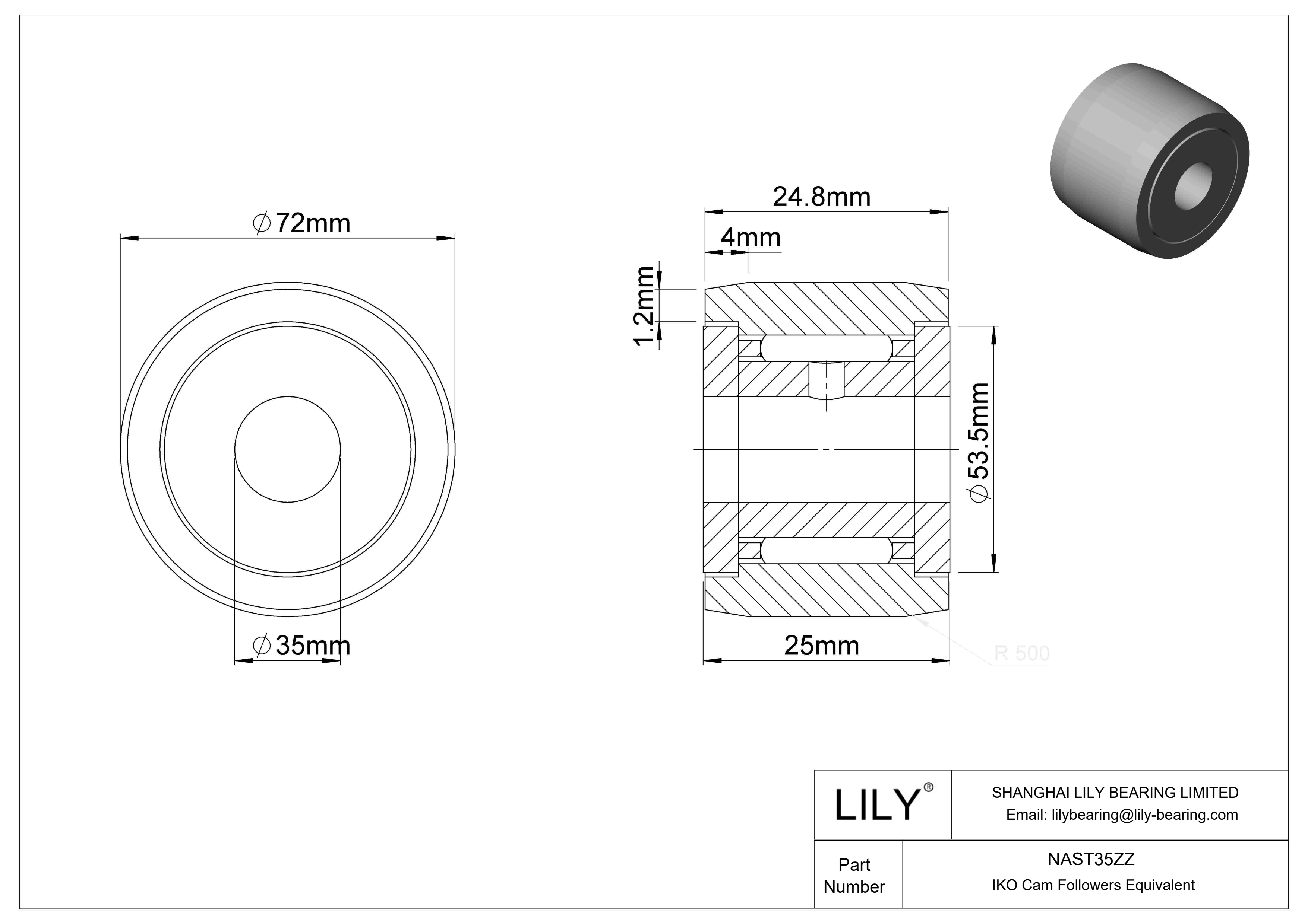 NAST35ZZ Yugo seguidor de leva cad drawing