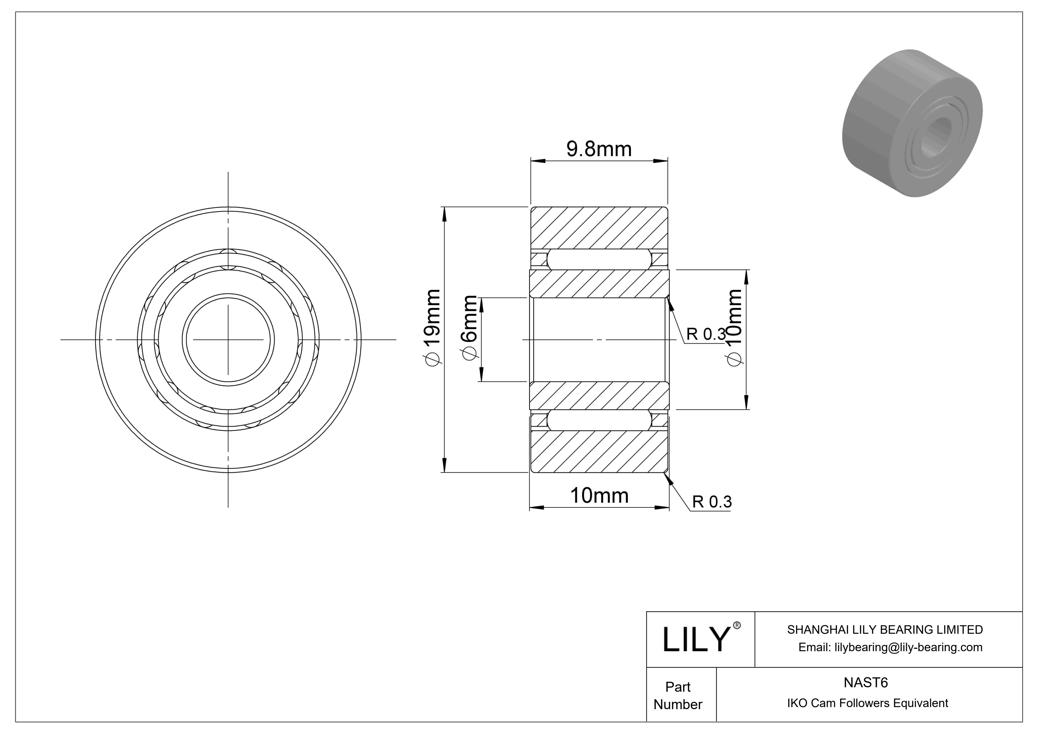 NAST6 轭凸轮从动件 cad drawing