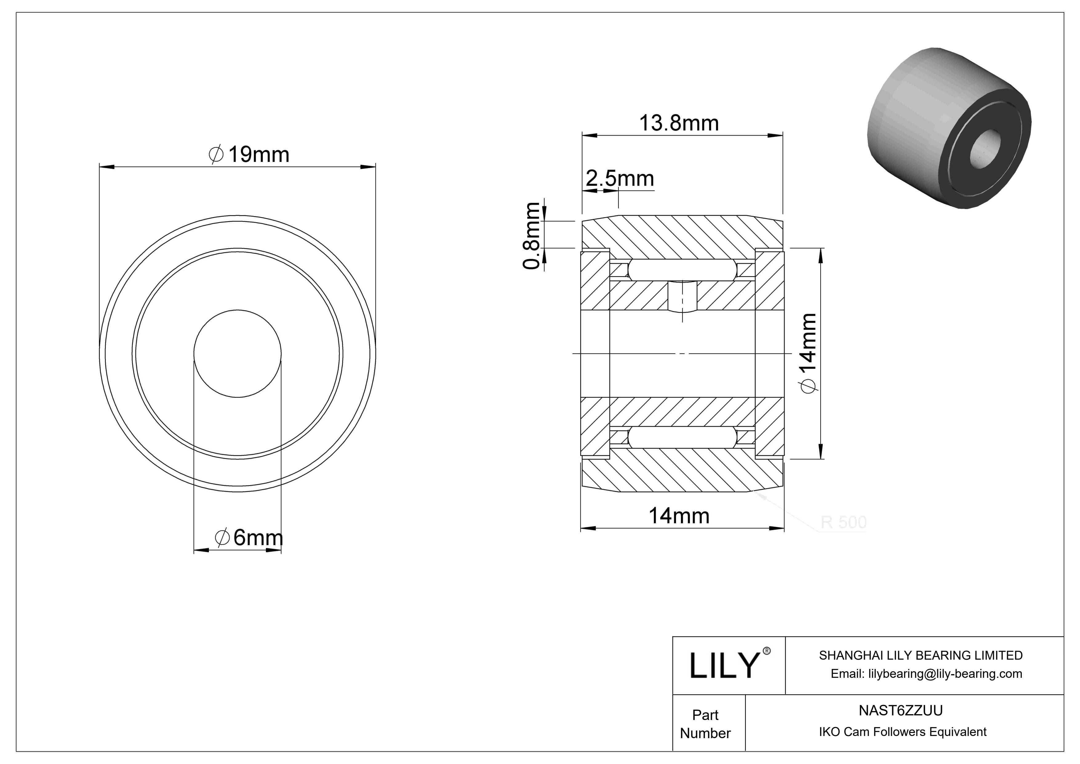 NAST6ZZUU 轭凸轮从动件 cad drawing