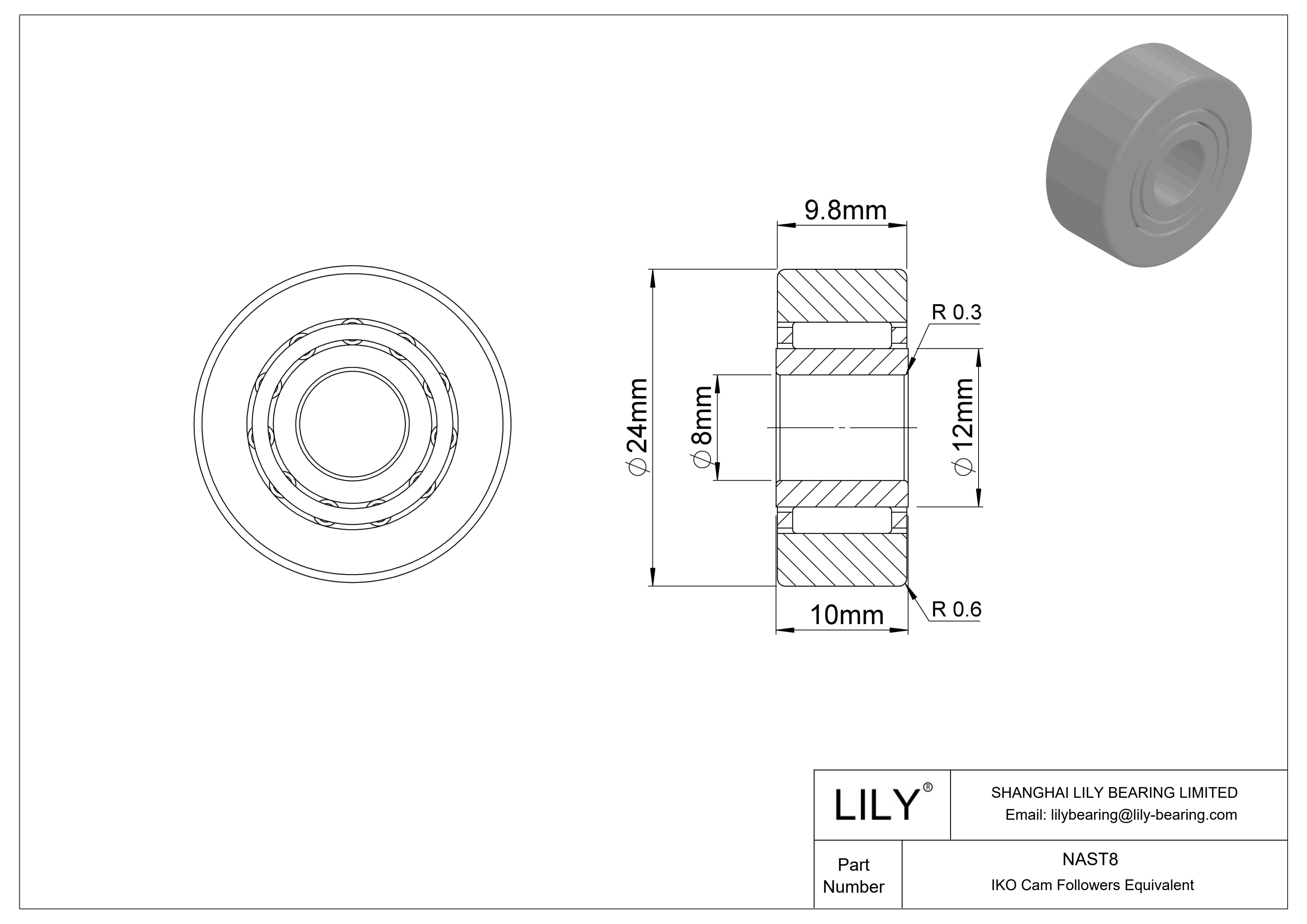 NAST8 Yugo seguidor de leva cad drawing