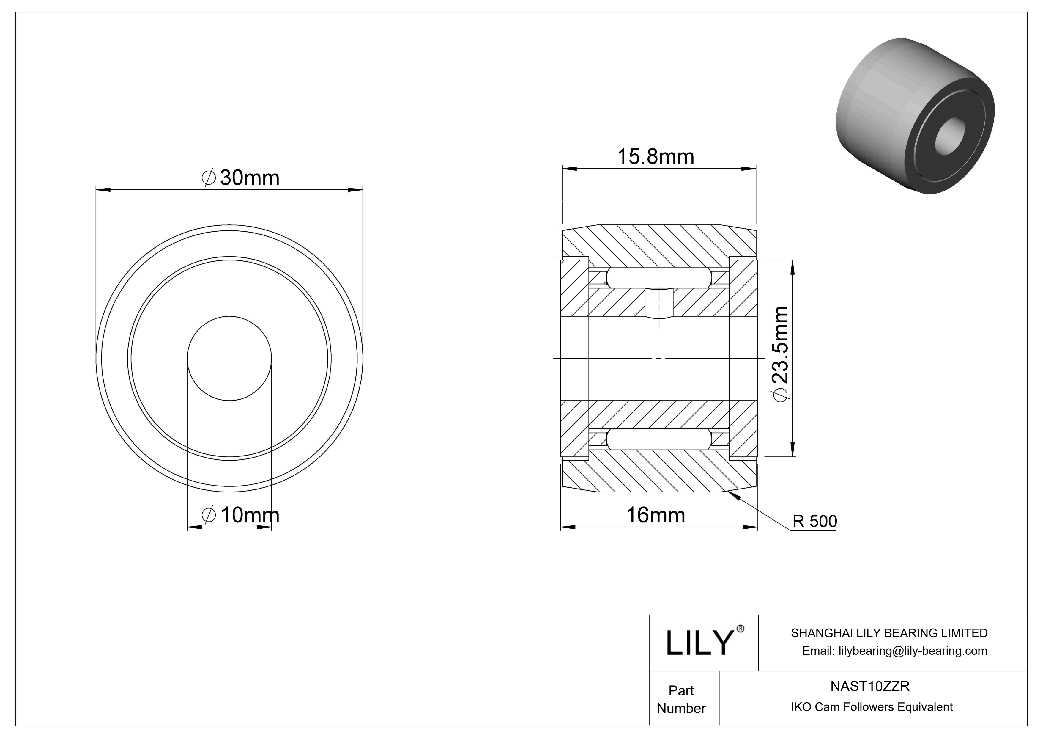 NAST10ZZR Yugo seguidor de leva cad drawing